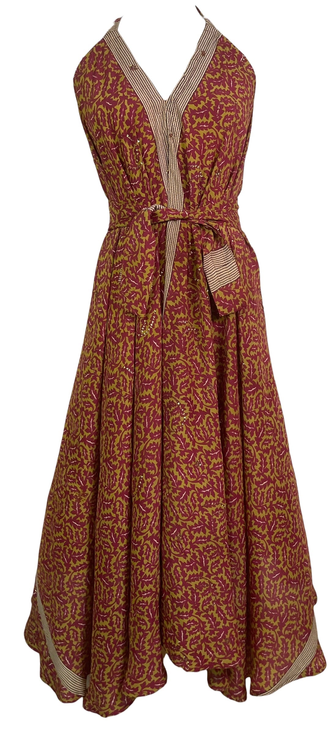 PRC8994 Avatar Pure Silk Maxi Dress with Belt
