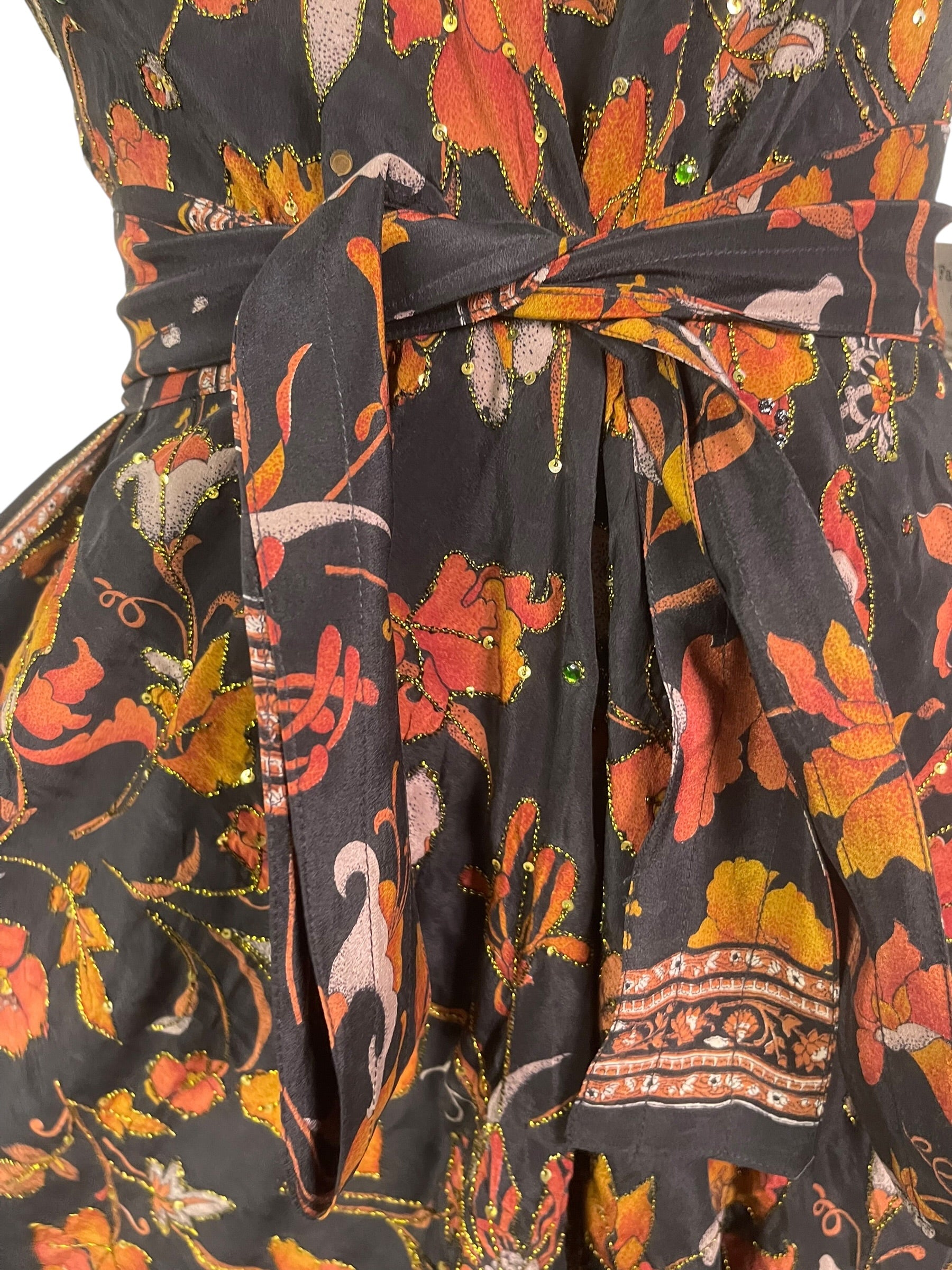 PRC8988 Avatar Pure Silk Maxi Dress with Belt