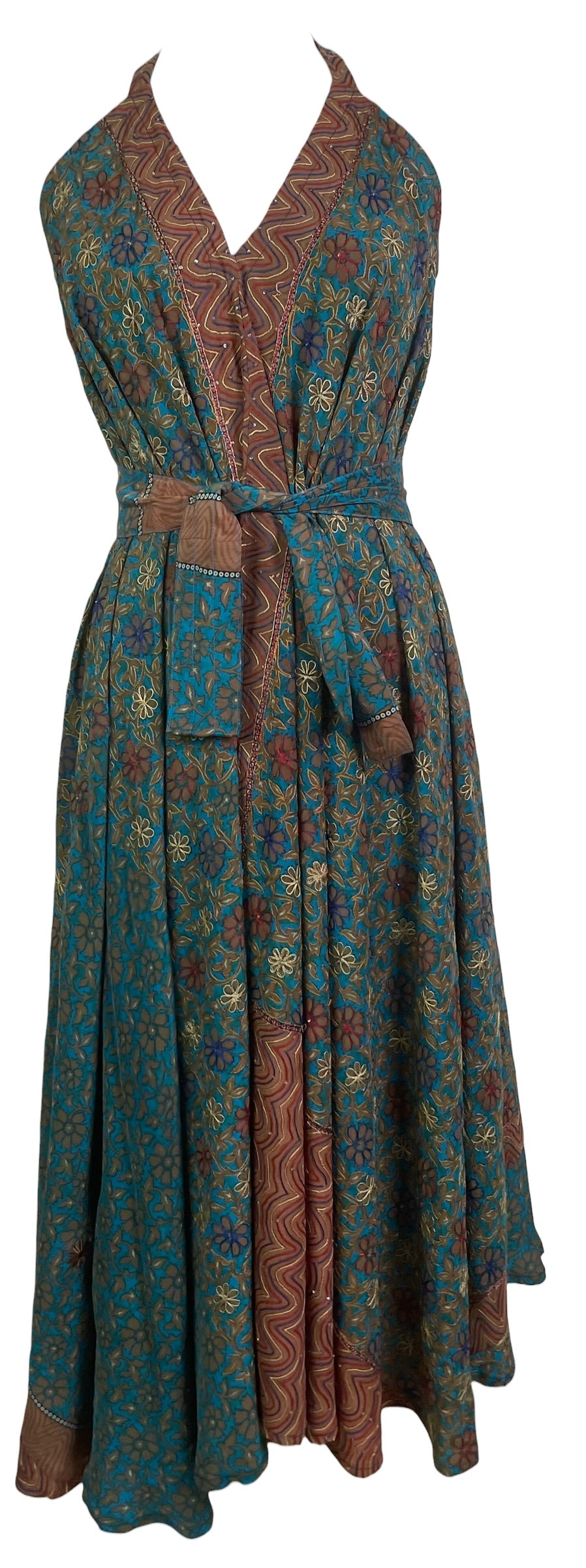 PRC8997 Avatar Pure Silk Maxi Dress with Belt