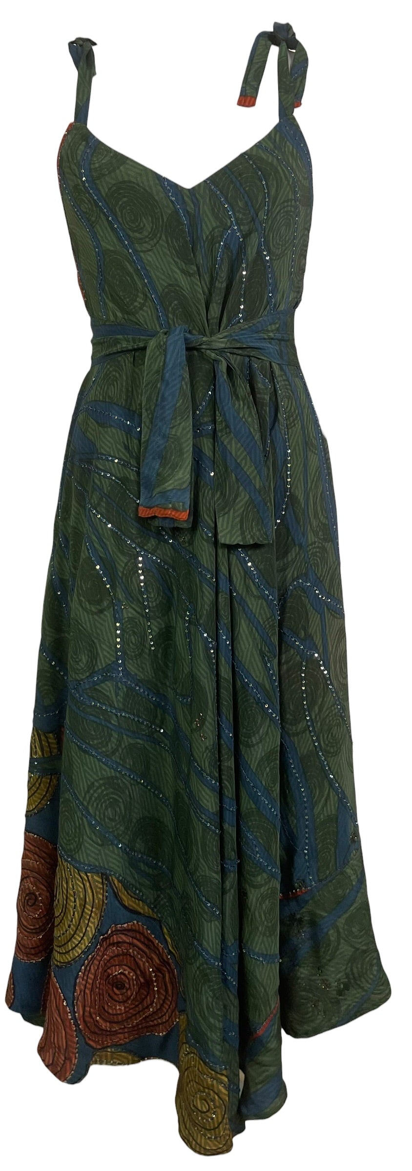 PRC8986 Avatar Pure Silk Maxi Dress with Belt