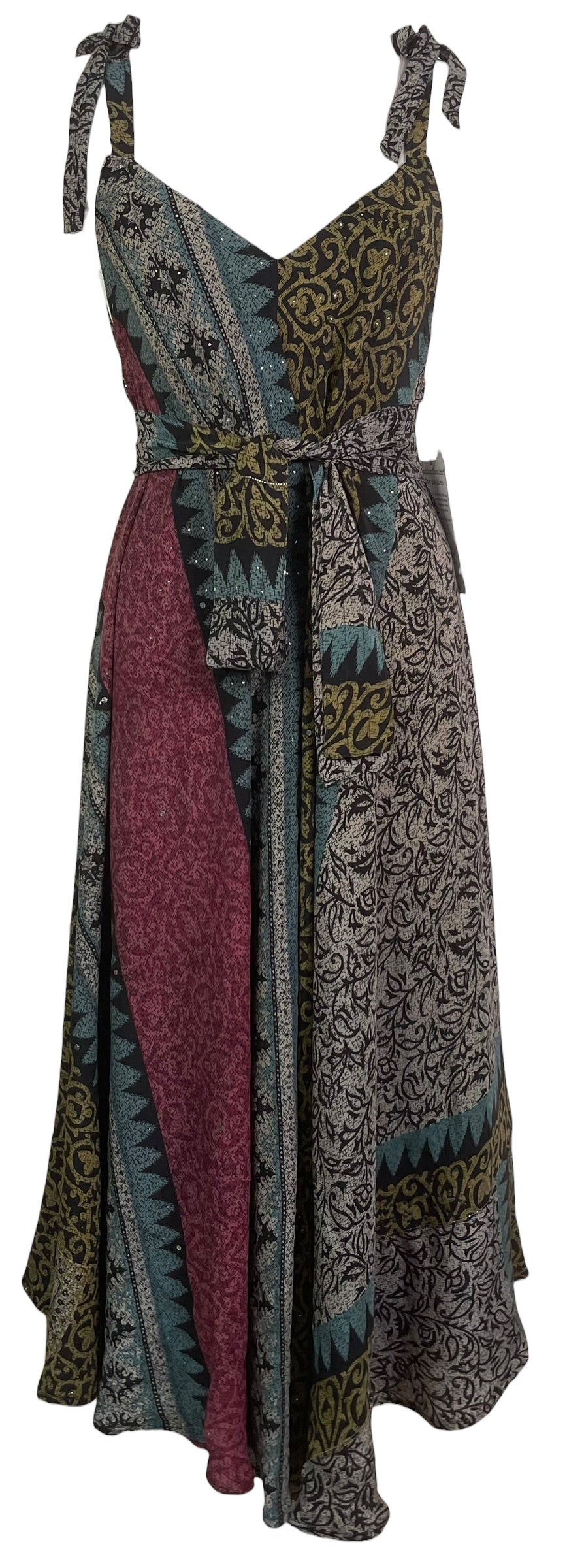 PRC8985 Avatar Pure Silk Maxi Dress with Belt