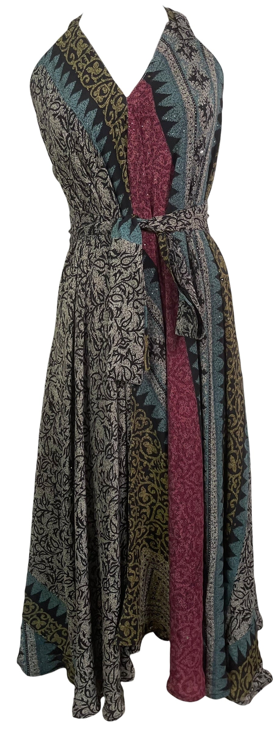 PRC8985 Avatar Pure Silk Maxi Dress with Belt