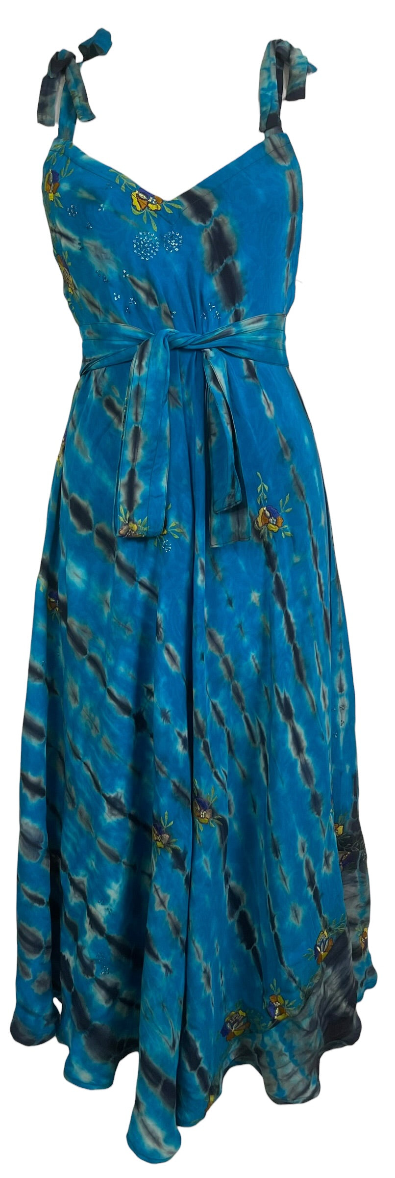 PRC8992 Avatar Pure Silk Maxi Dress with Belt