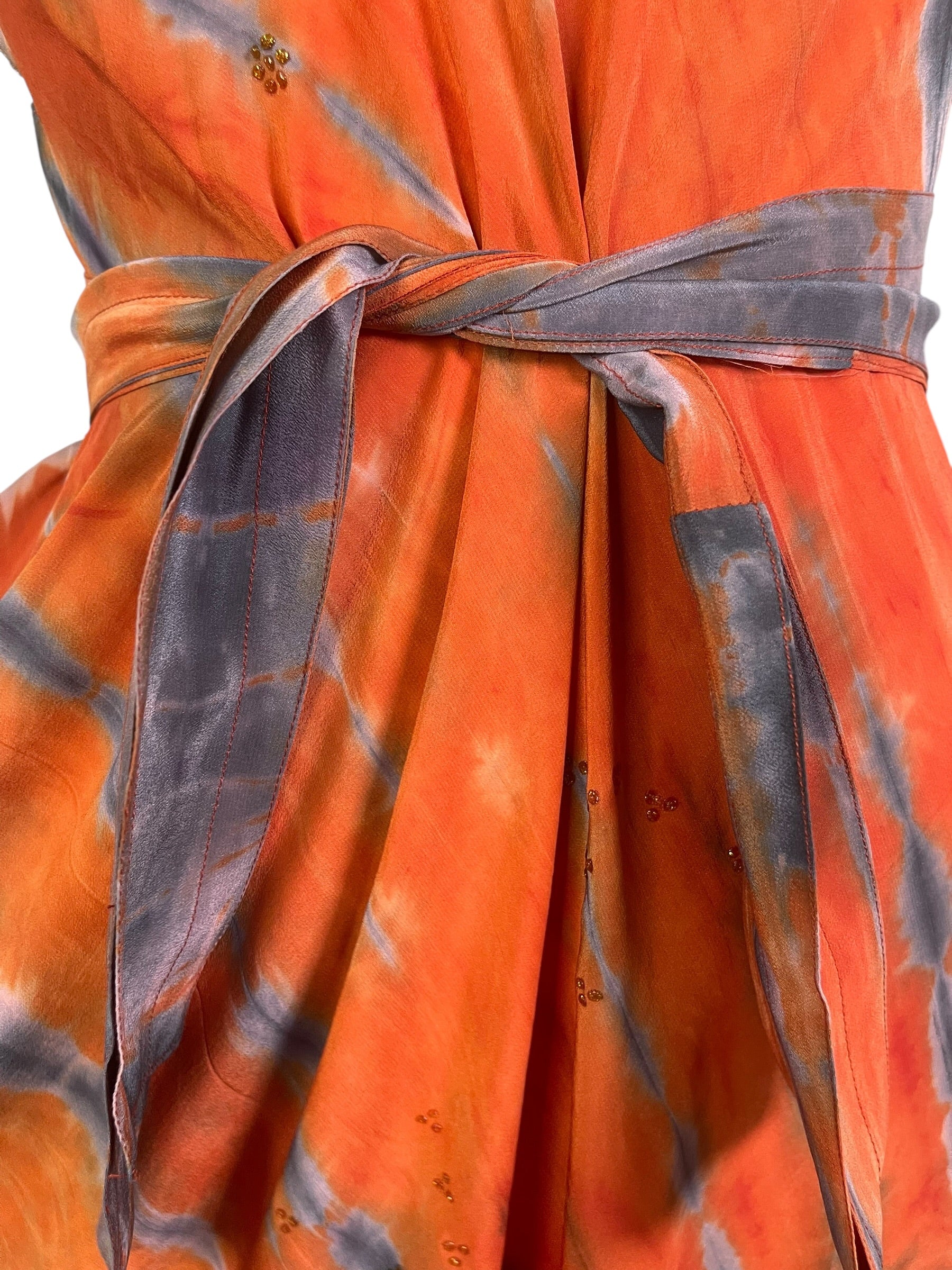 PRC9000 Avatar Pure Silk Maxi Dress with Belt