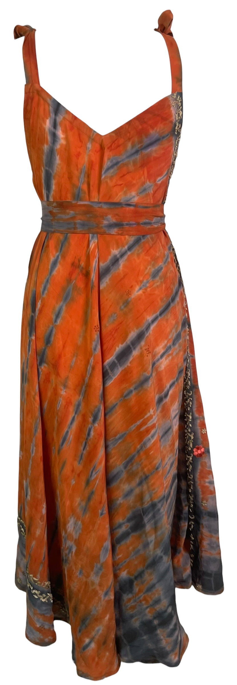 PRC9000 Avatar Pure Silk Maxi Dress with Belt