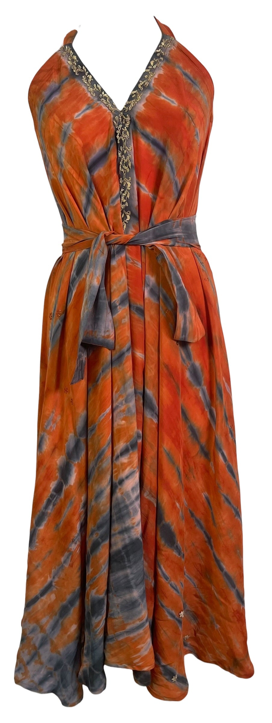 PRC9000 Avatar Pure Silk Maxi Dress with Belt