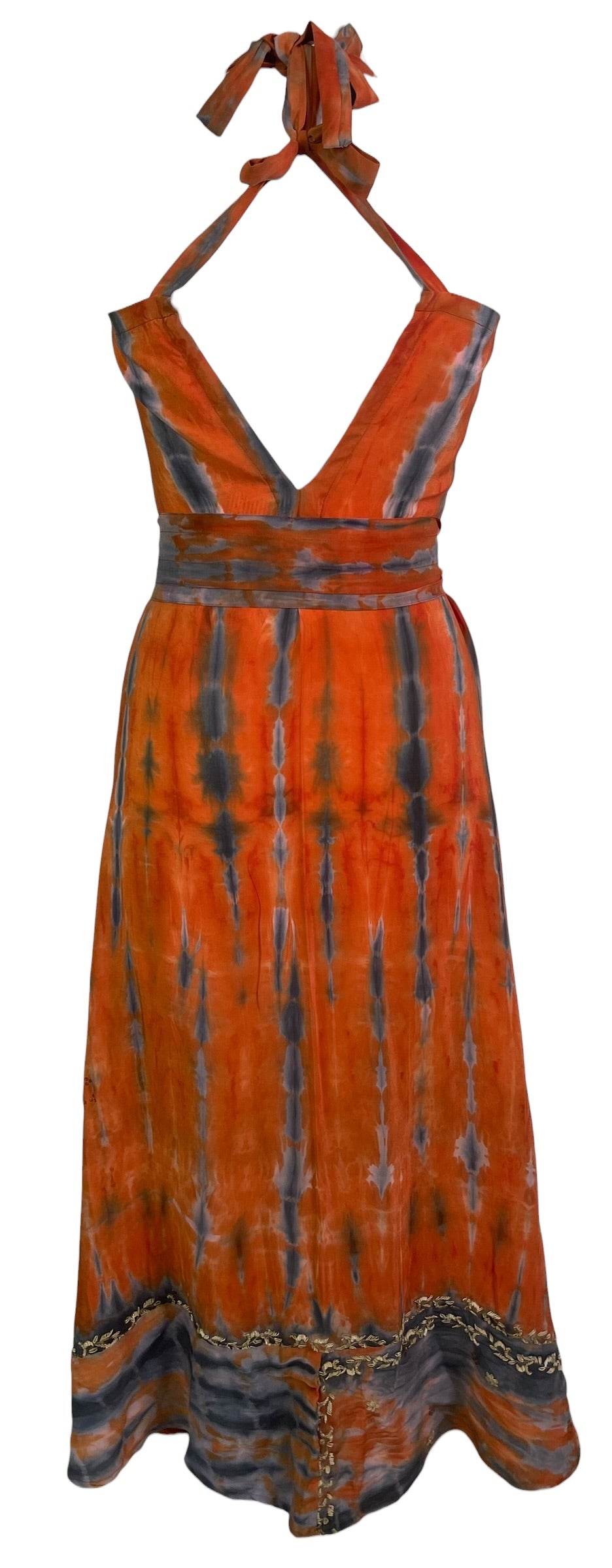PRC9000 Avatar Pure Silk Maxi Dress with Belt