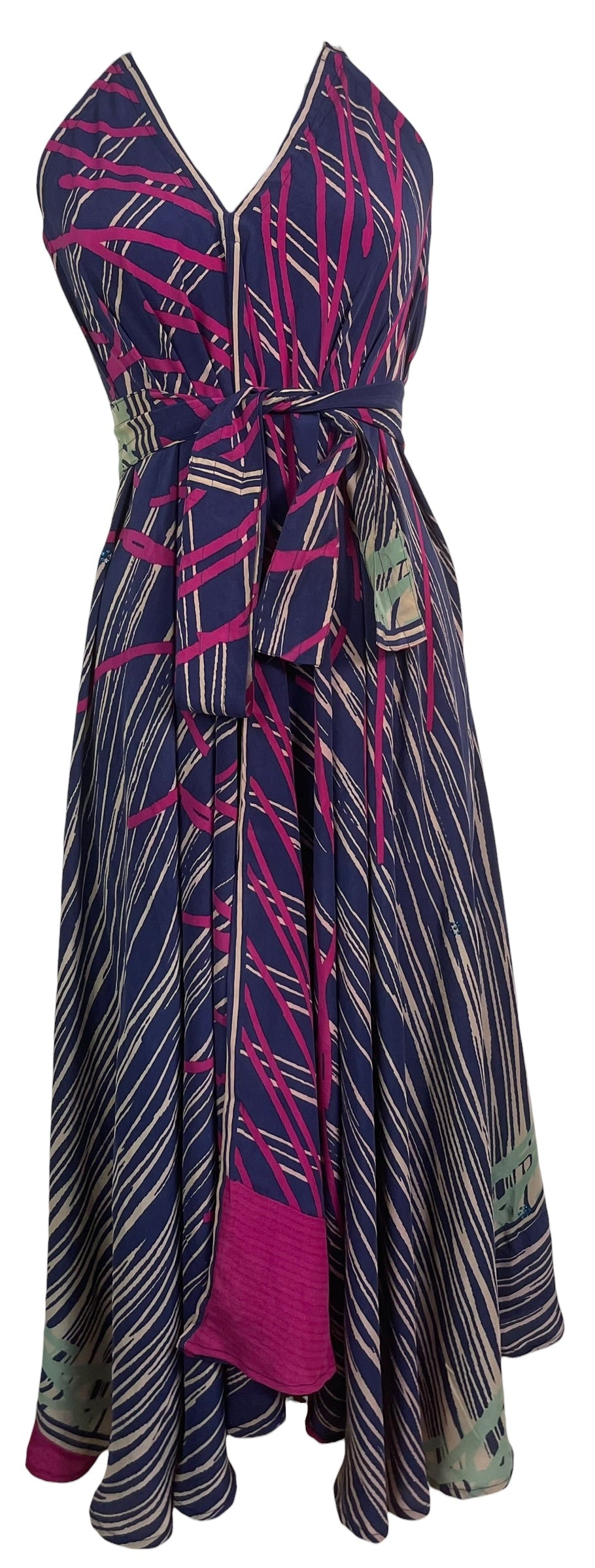 PRC8984 Wabi Sabi Pure Silk Maxi Dress with Belt