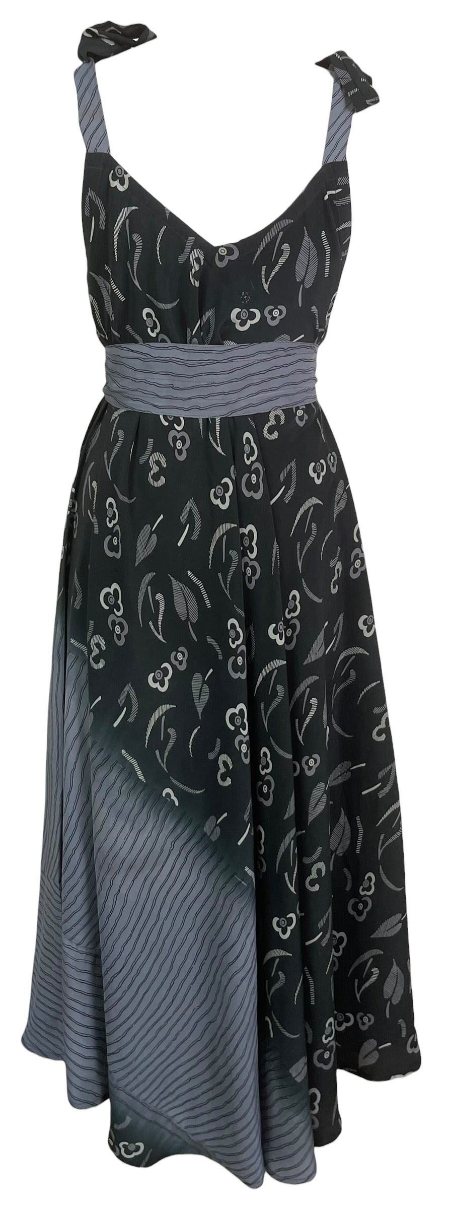PRC8987 Wabi Sabi Pure Silk Maxi Dress with Belt