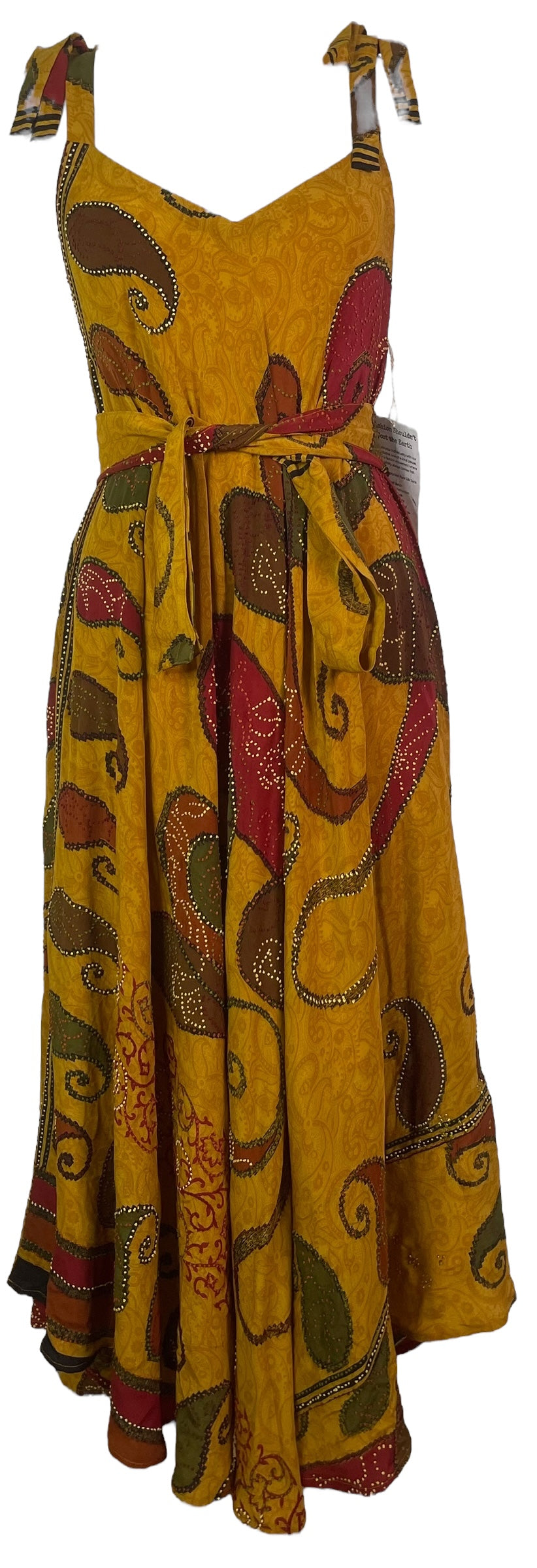 PRC7756 Avatar Pure Silk Maxi Dress with Belt