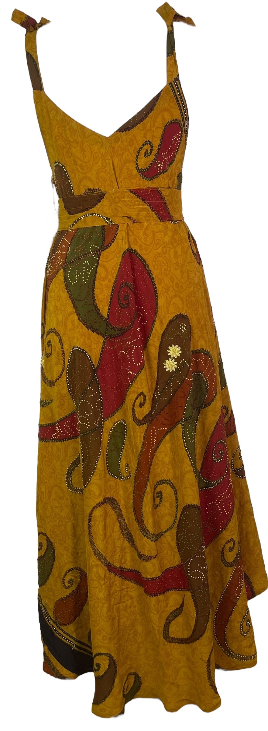 PRC7756 Avatar Pure Silk Maxi Dress with Belt