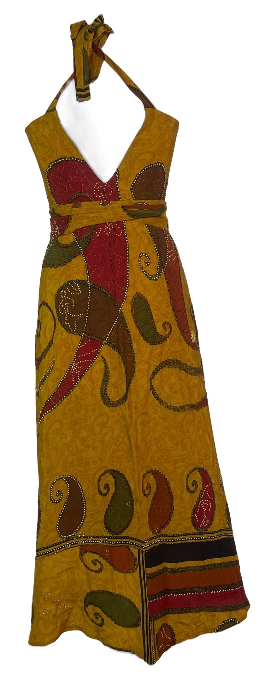 PRC7756 Avatar Pure Silk Maxi Dress with Belt