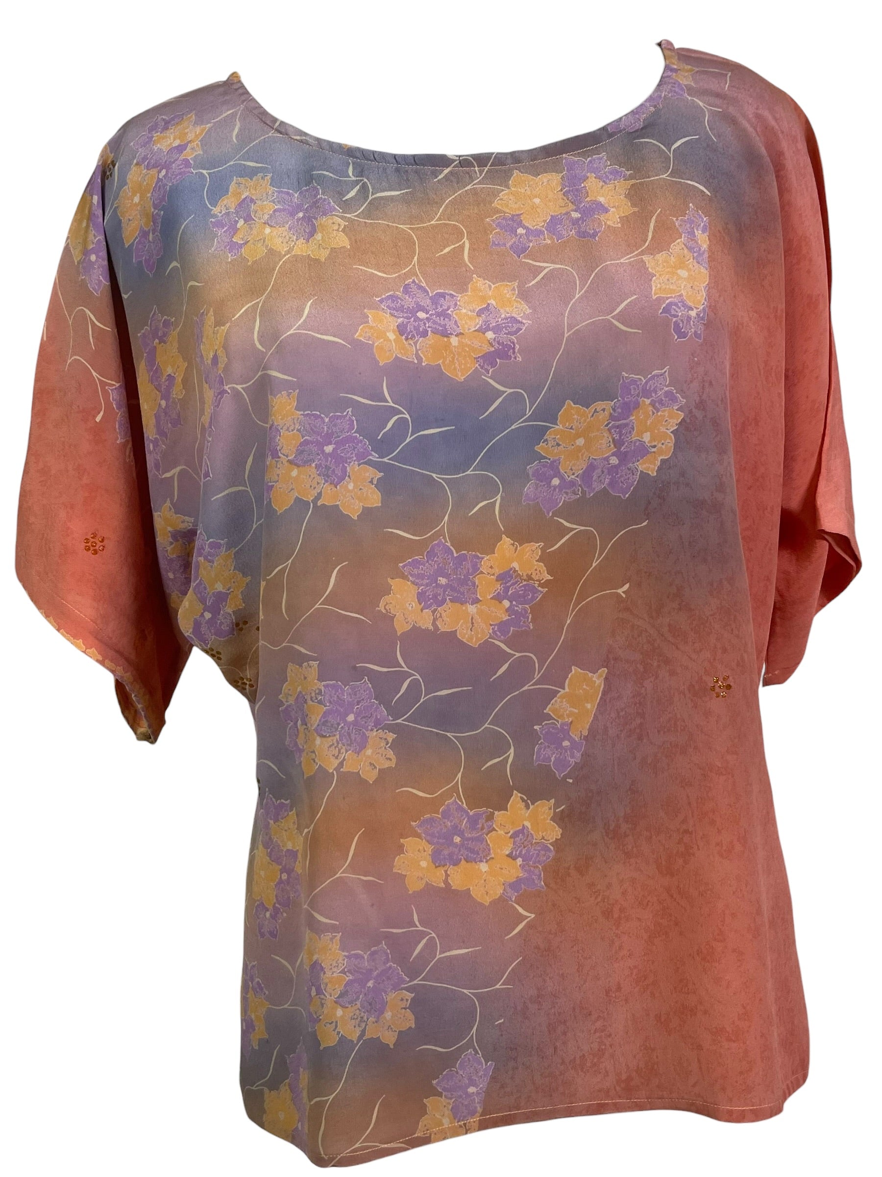 PRC8978 Avatar Pure Silk Side Slit Top
