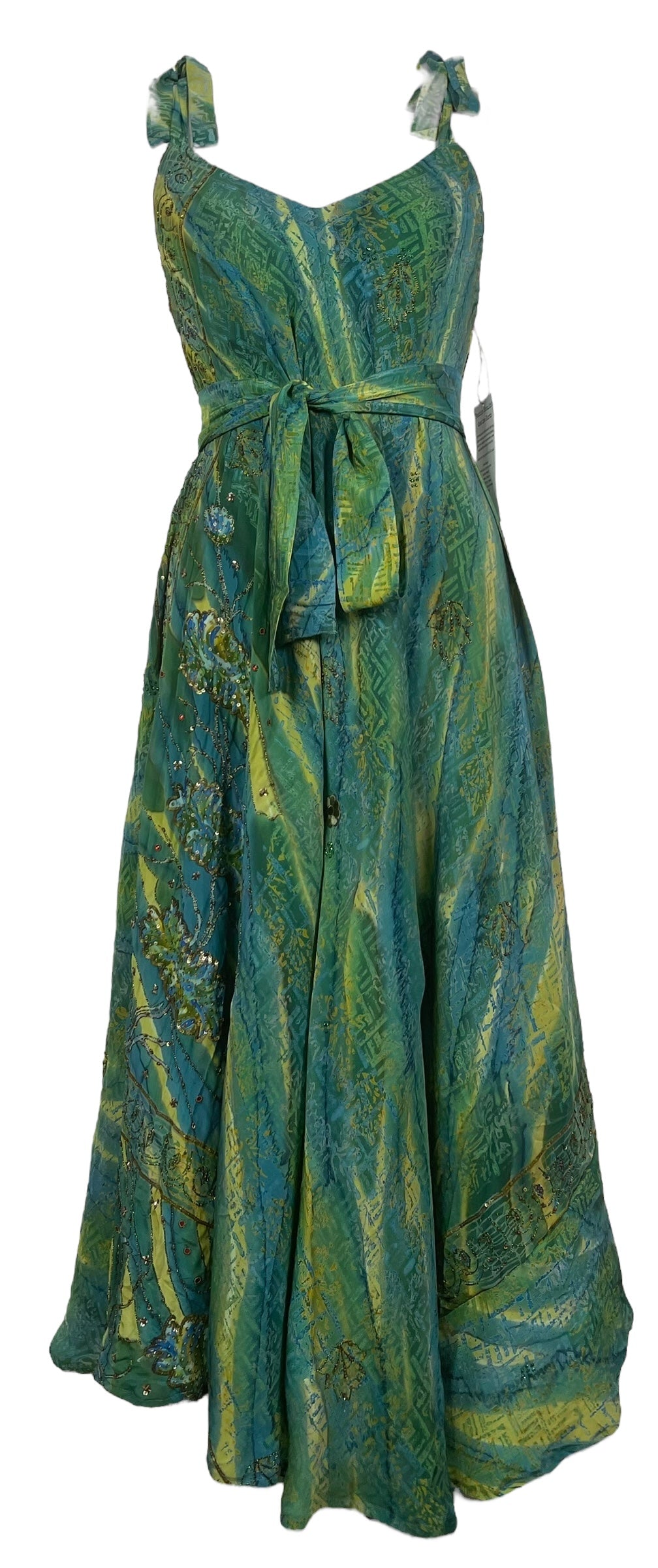 PRC7752 Avatar Pure Silk Maxi Dress with Belt