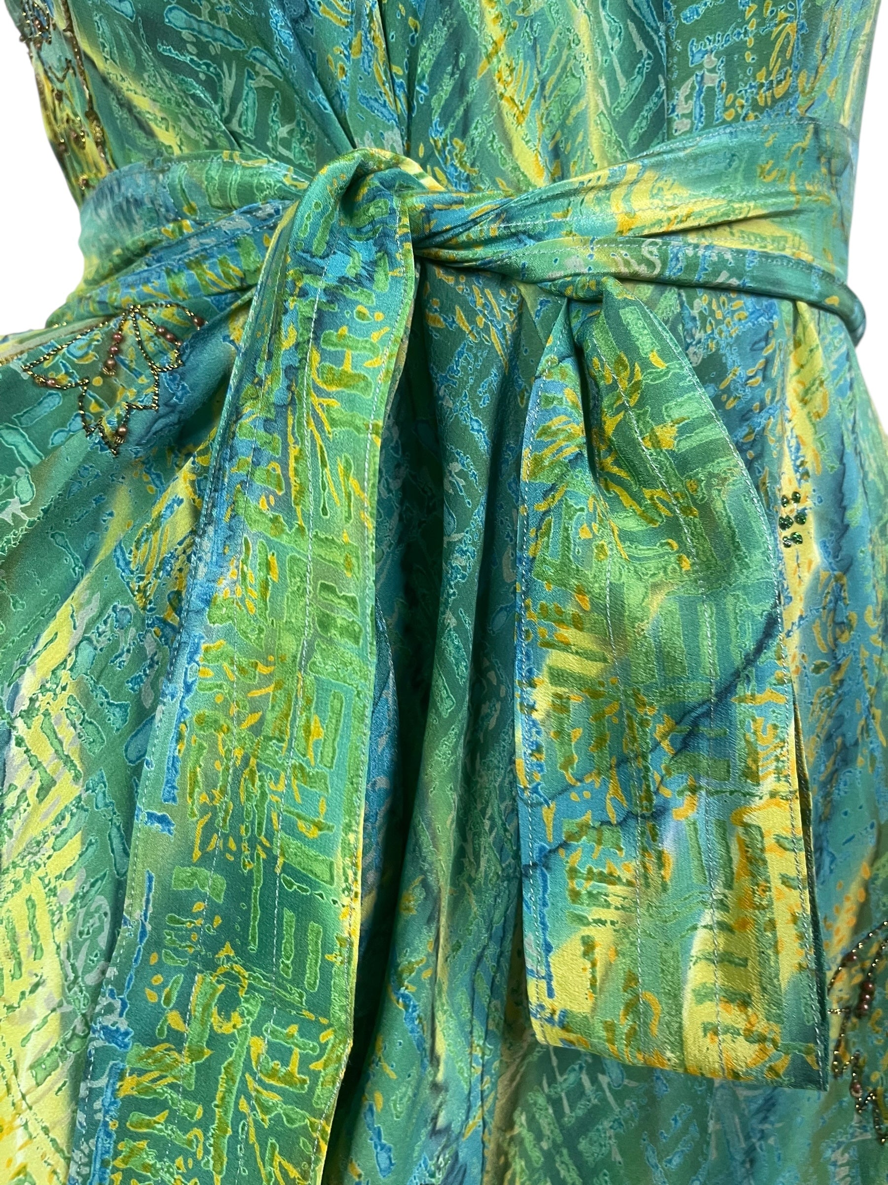 PRC7752 Avatar Pure Silk Maxi Dress with Belt