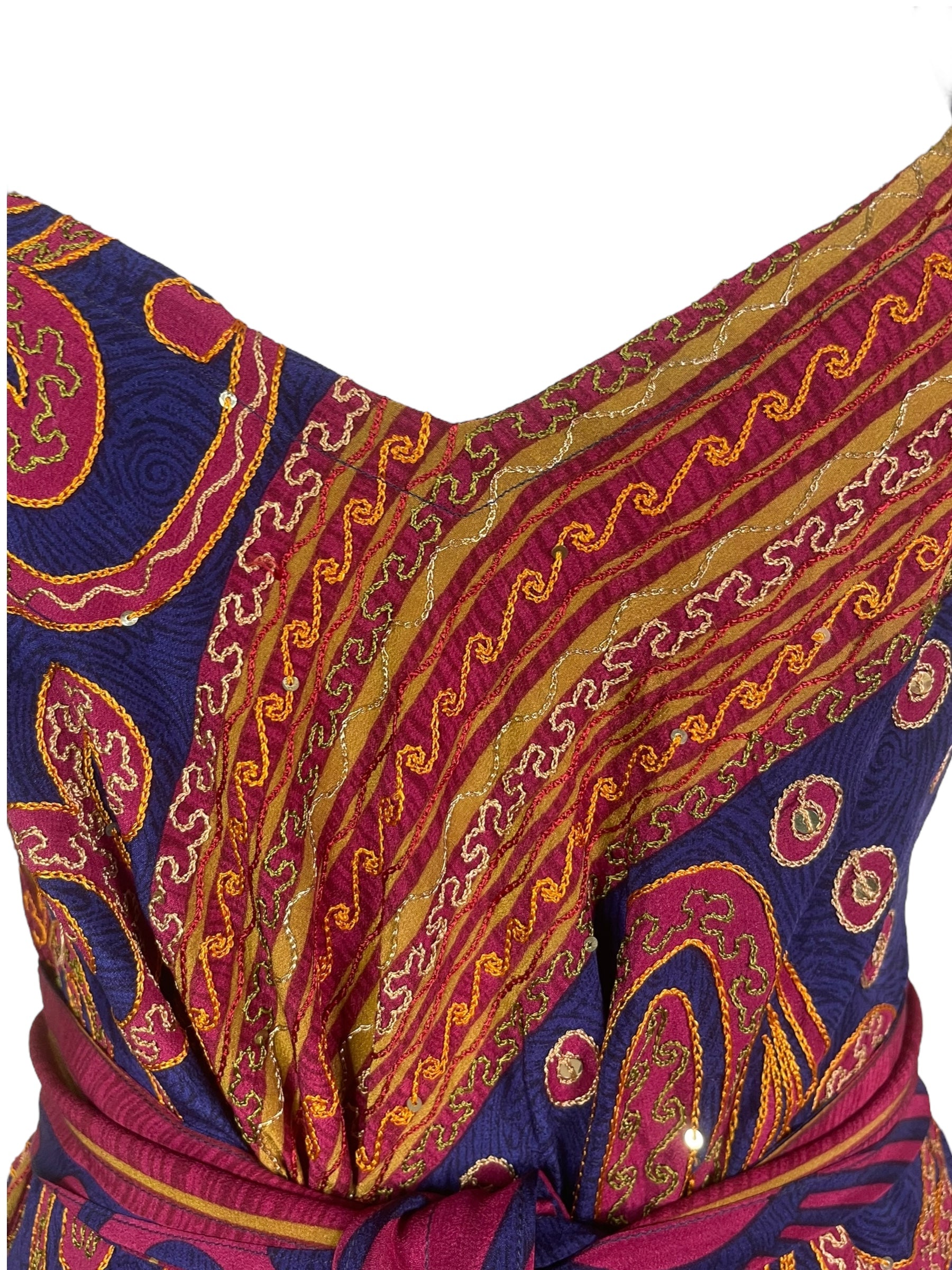 PRC8277 Avatar Pure Silk Maxi Dress with Belt