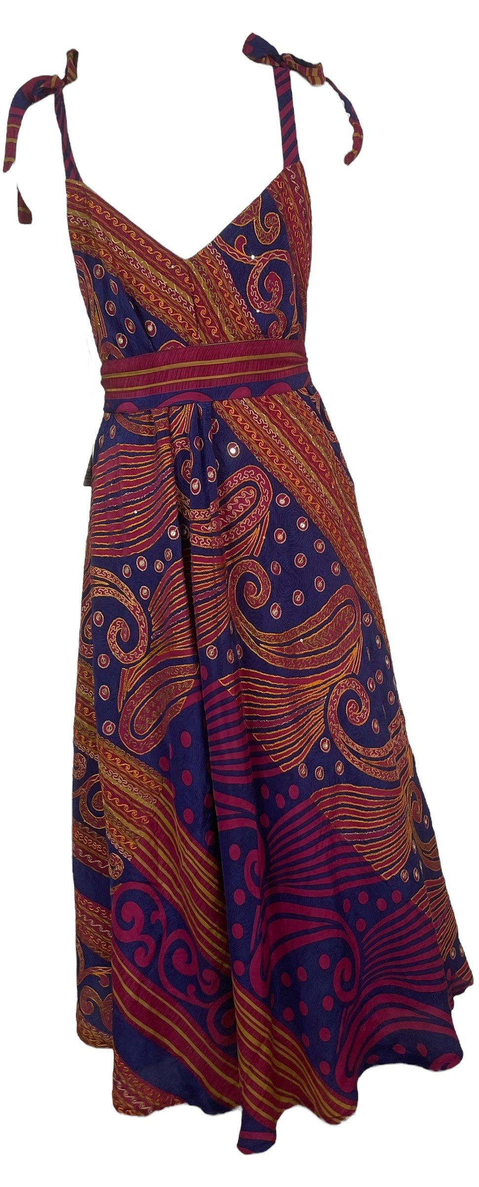 PRC8277 Avatar Pure Silk Maxi Dress with Belt