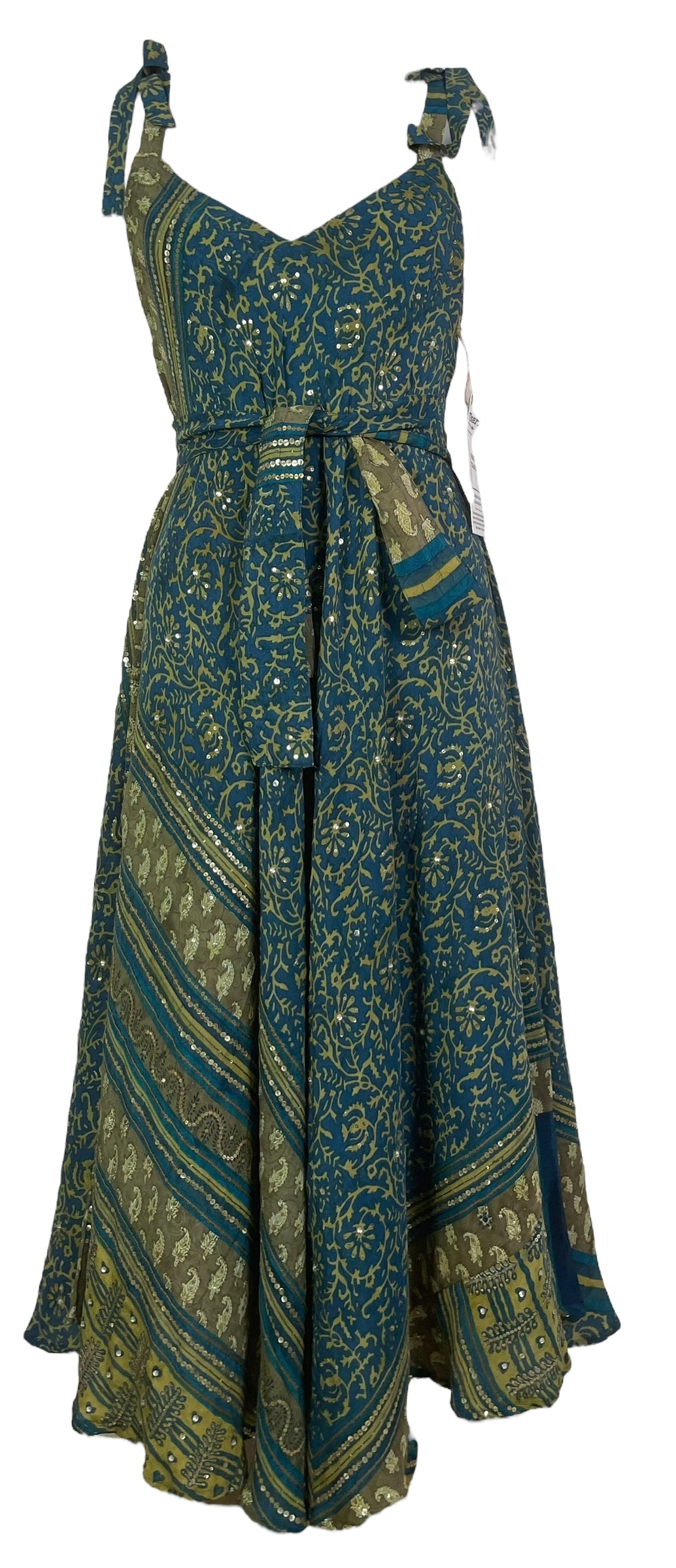 PRC7753 Avatar Pure Silk Maxi Dress with Belt