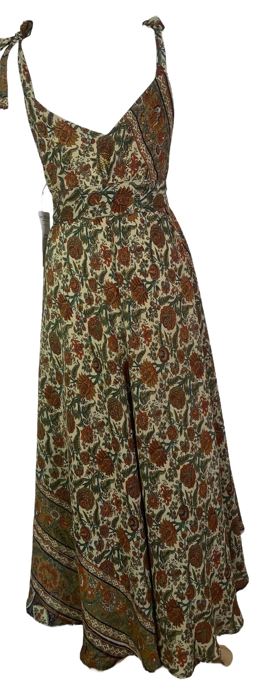 PRC8291 Avatar Pure Silk Maxi Dress with Belt by DECEMBER2025 – Handmade ethical Maxi Dress from sariKNOTsari using upcycled silk. Designed in Canada for travel and slow fashion, loved from Toronto to LA to Sydney.