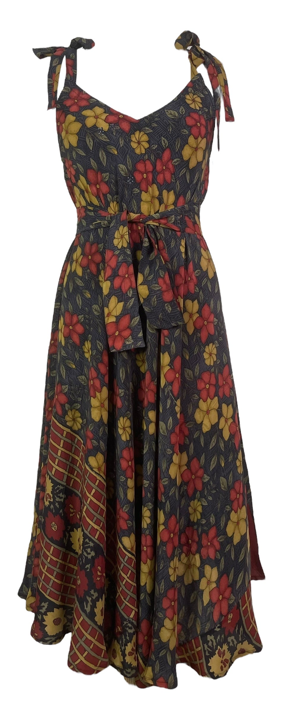 PRC7749 Avatar Pure Silk Maxi Dress with Belt