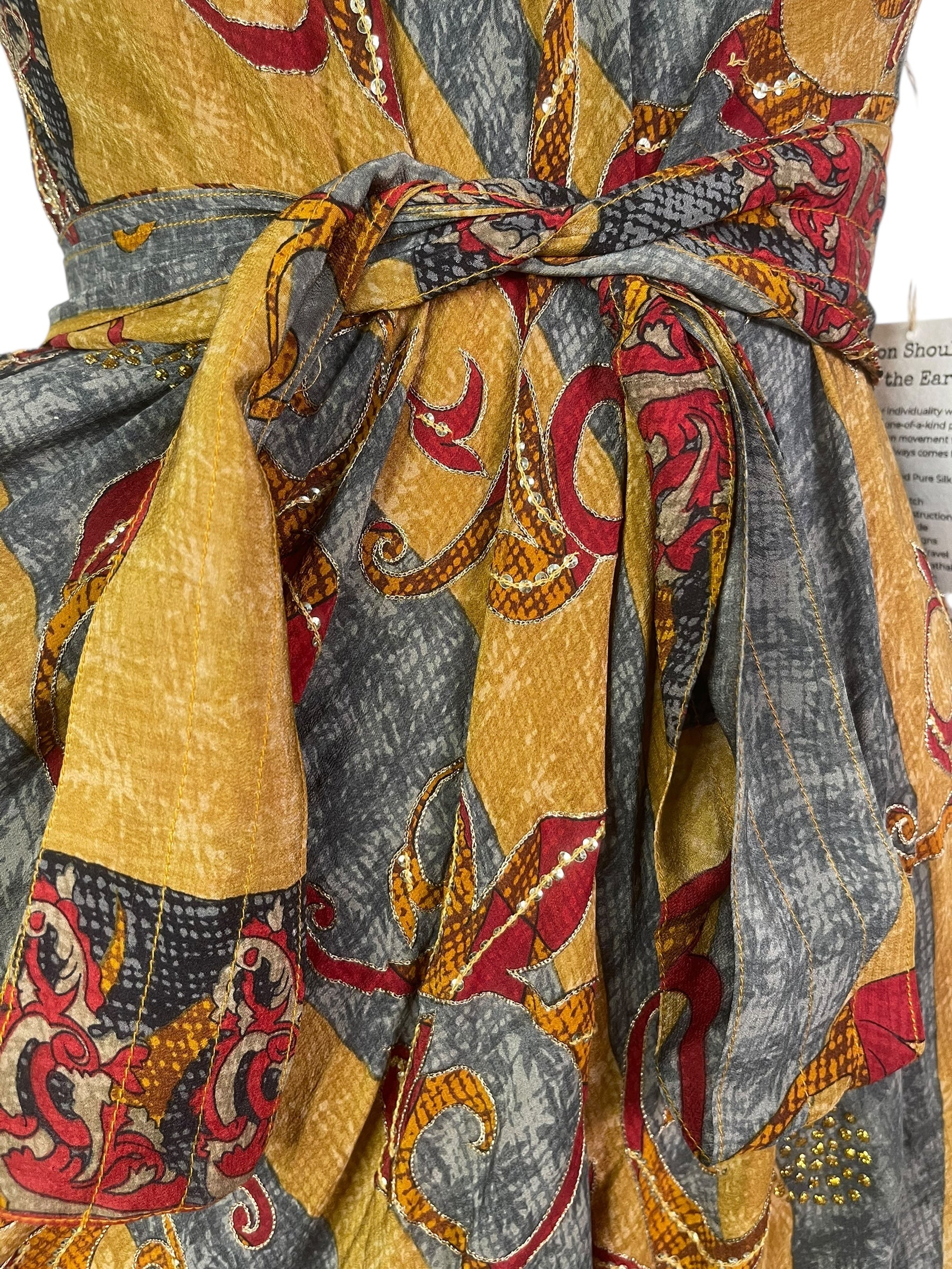 PRC7755 Avatar Pure Silk Maxi Dress with Belt