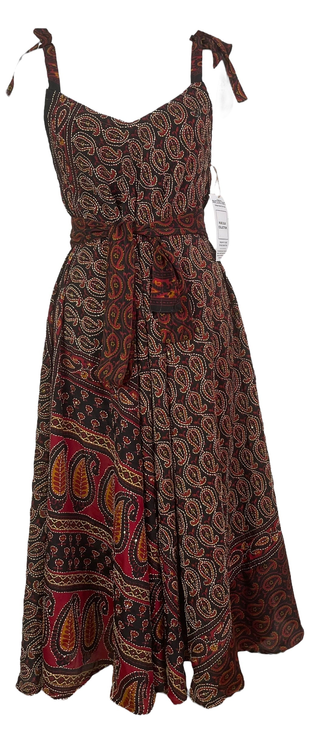 PRC7750 Avatar Pure Silk Maxi Dress with Belt