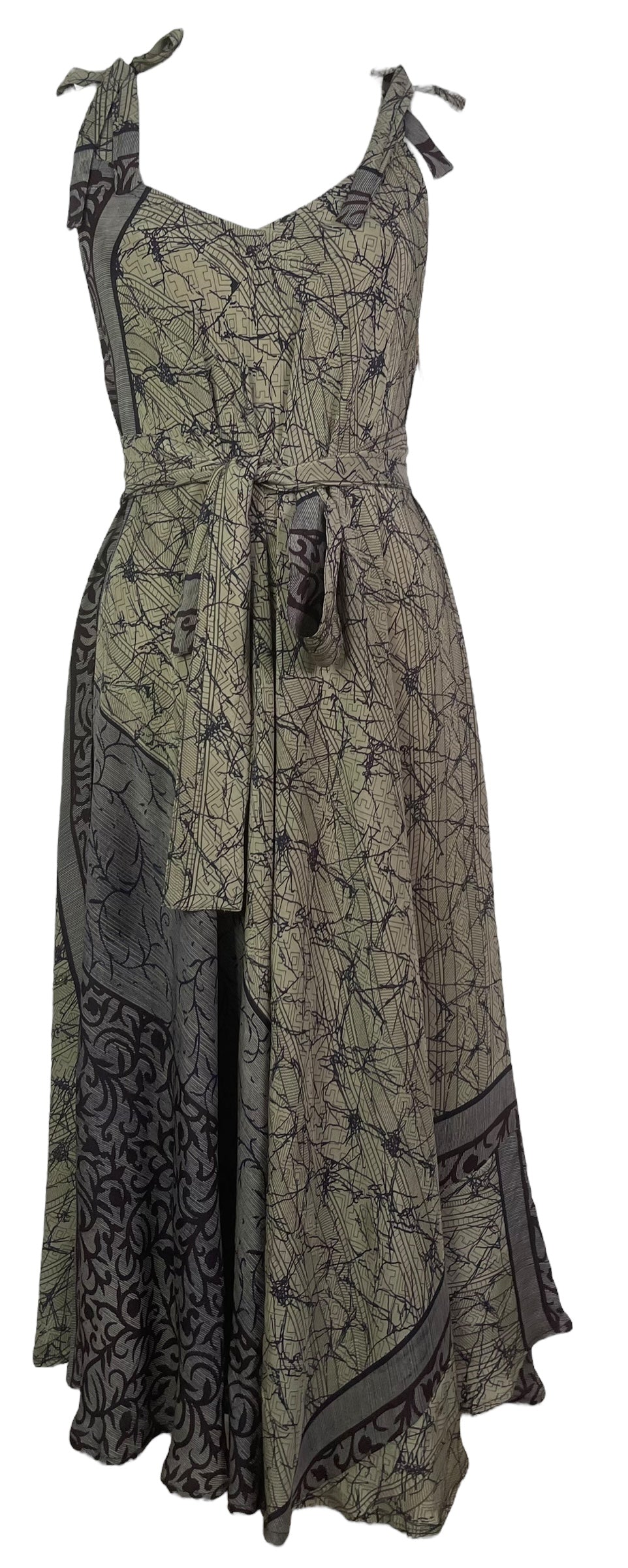 PRC7747 Avatar Pure Silk Maxi Dress with Belt