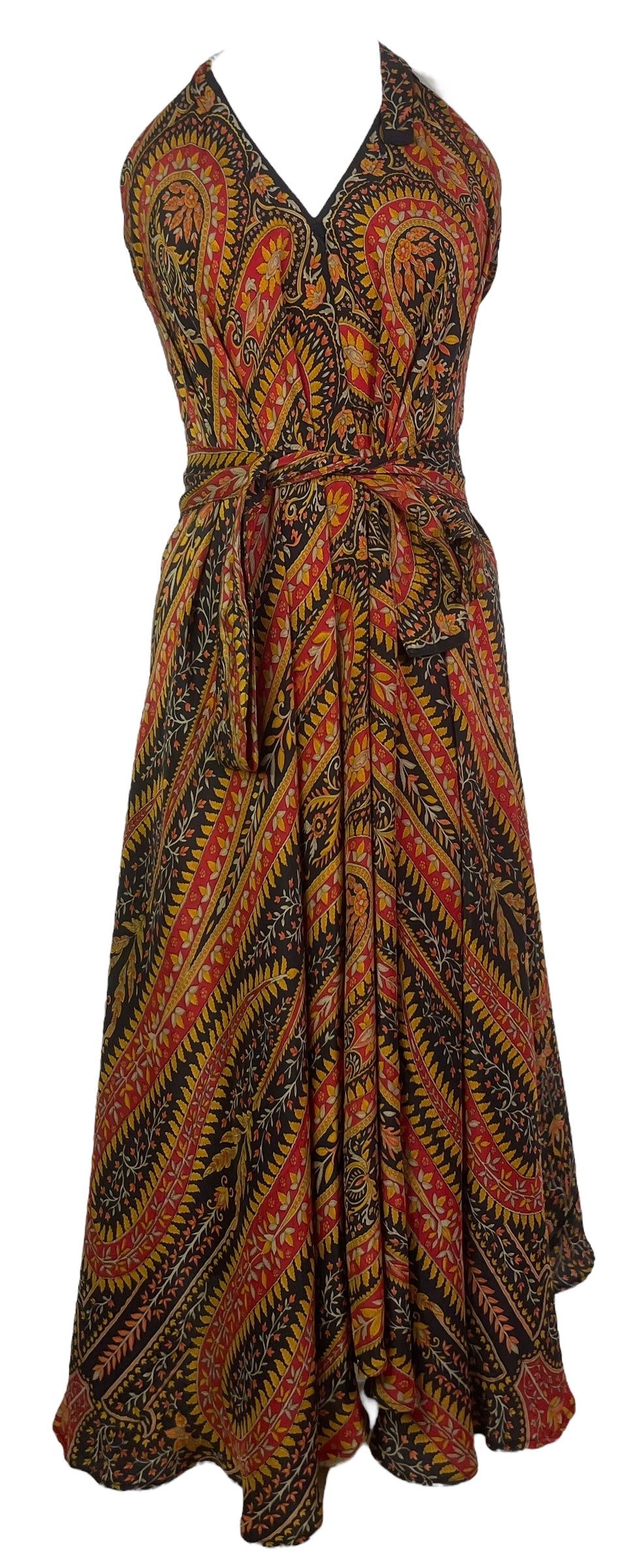 PRC8282 Avatar Pure Silk Maxi Dress with Belt