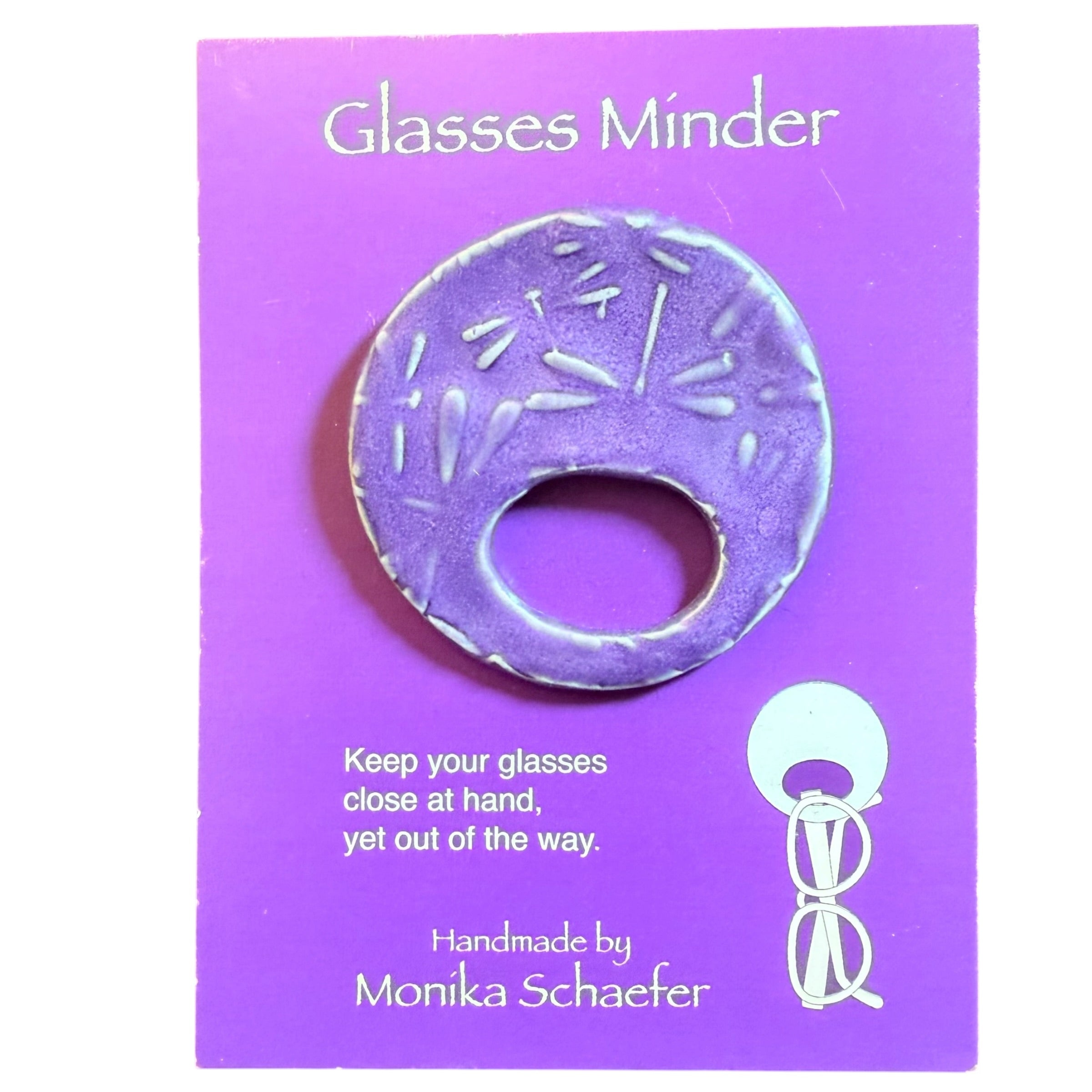Purple Dragonfly Ceramic Glasses Minder