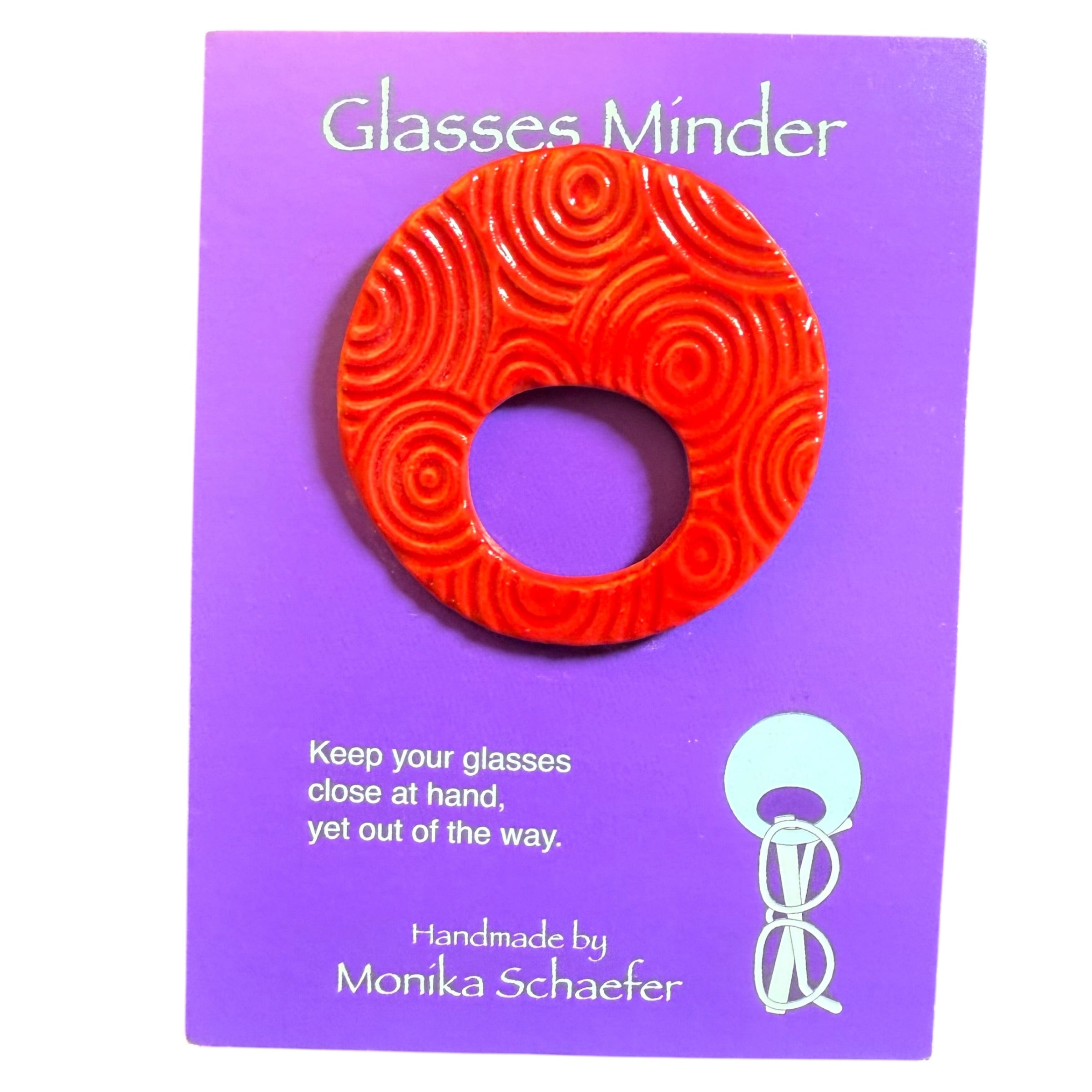 Red Swirls Ceramic Glasses Minder