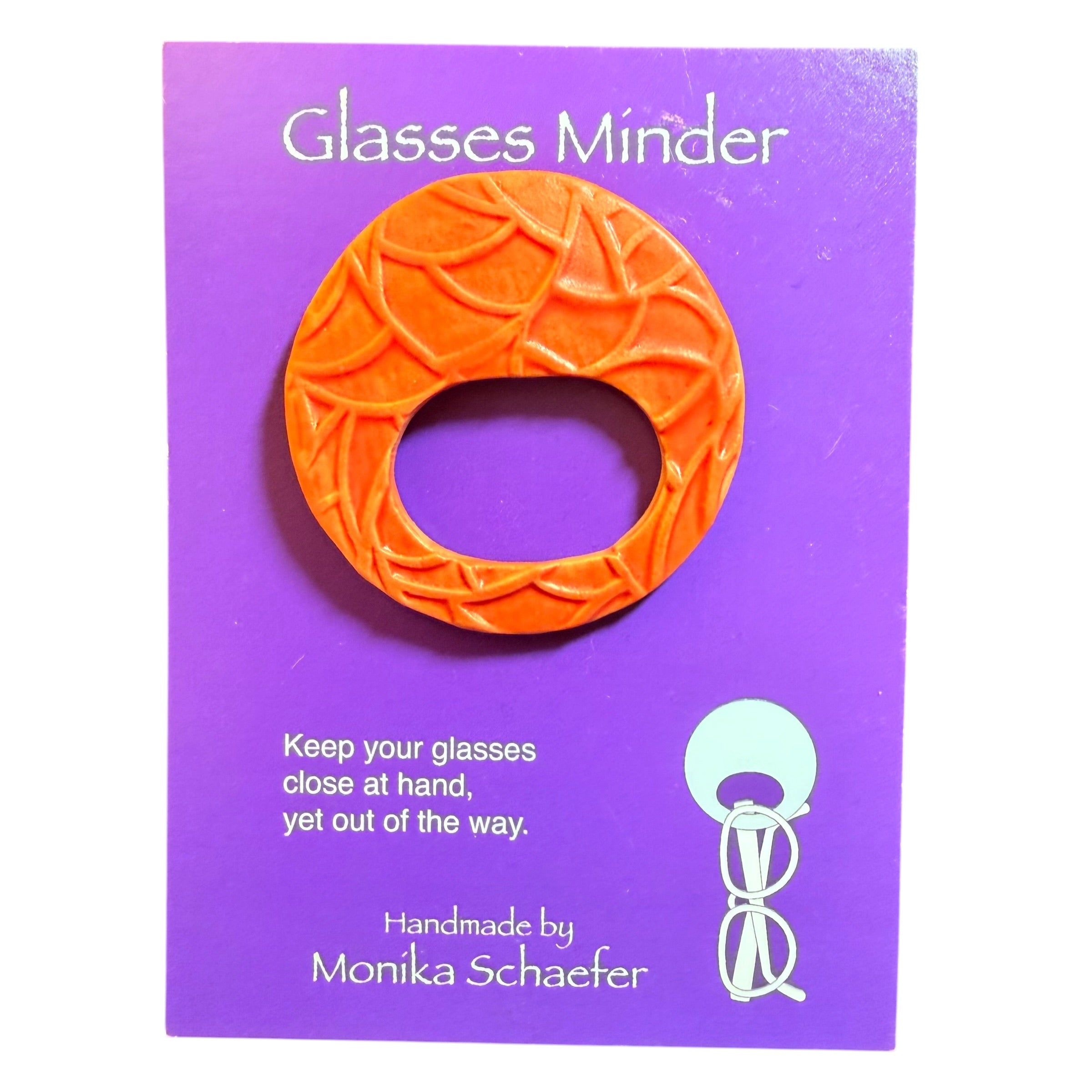 Orange Geometrics Ceramic Glasses Minder