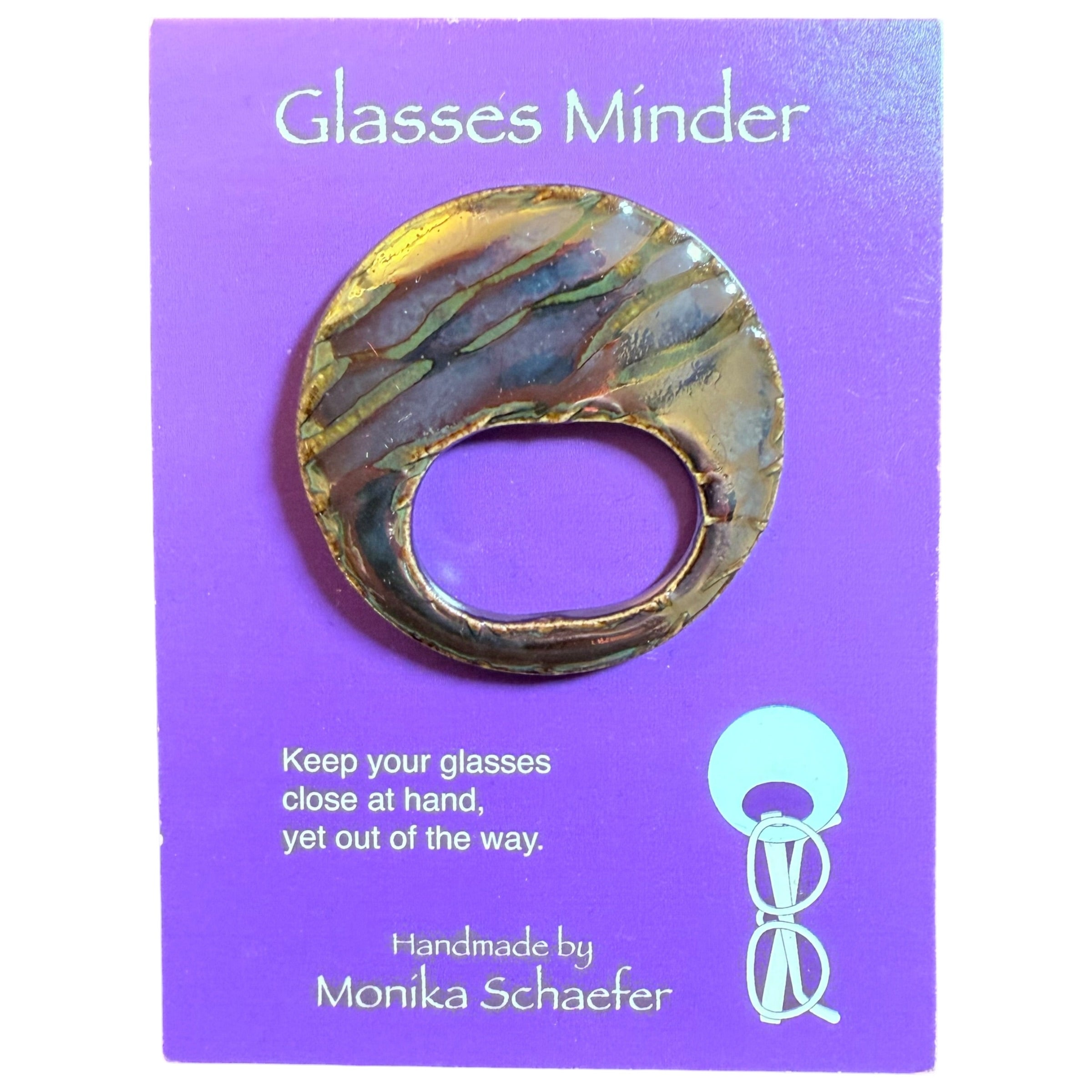 Glossy Gunmetal Ceramic Glasses Minder