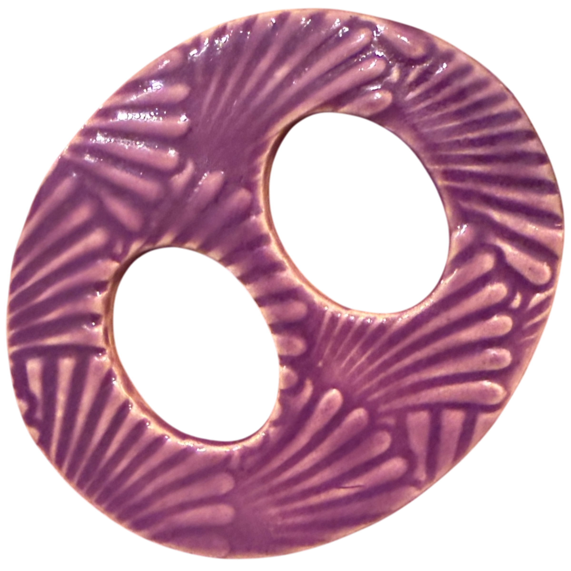 Mauve Plum Sea Shell Ceramic Scarf Ring