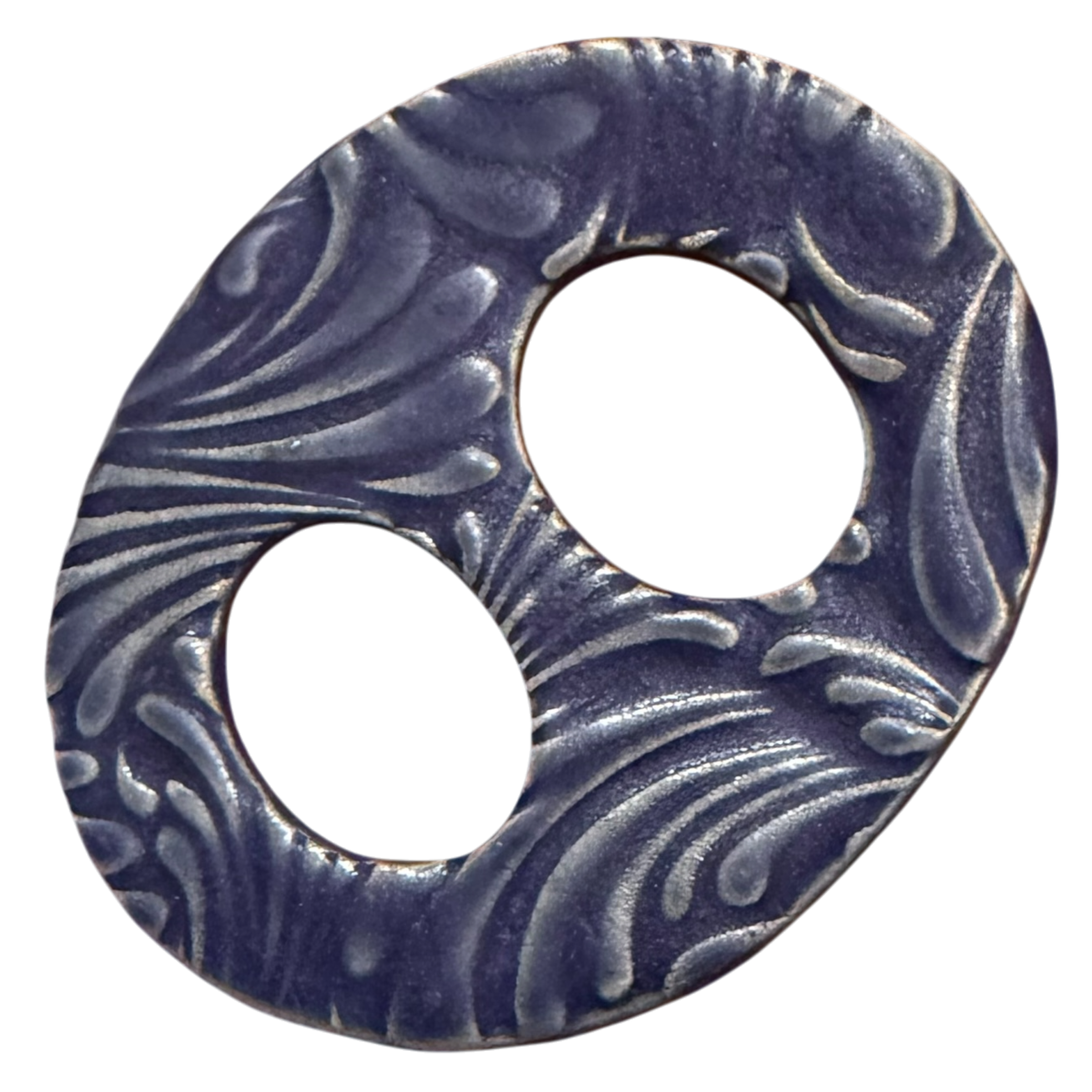 Deep Purple Acanthus Ceramic Scarf Ring