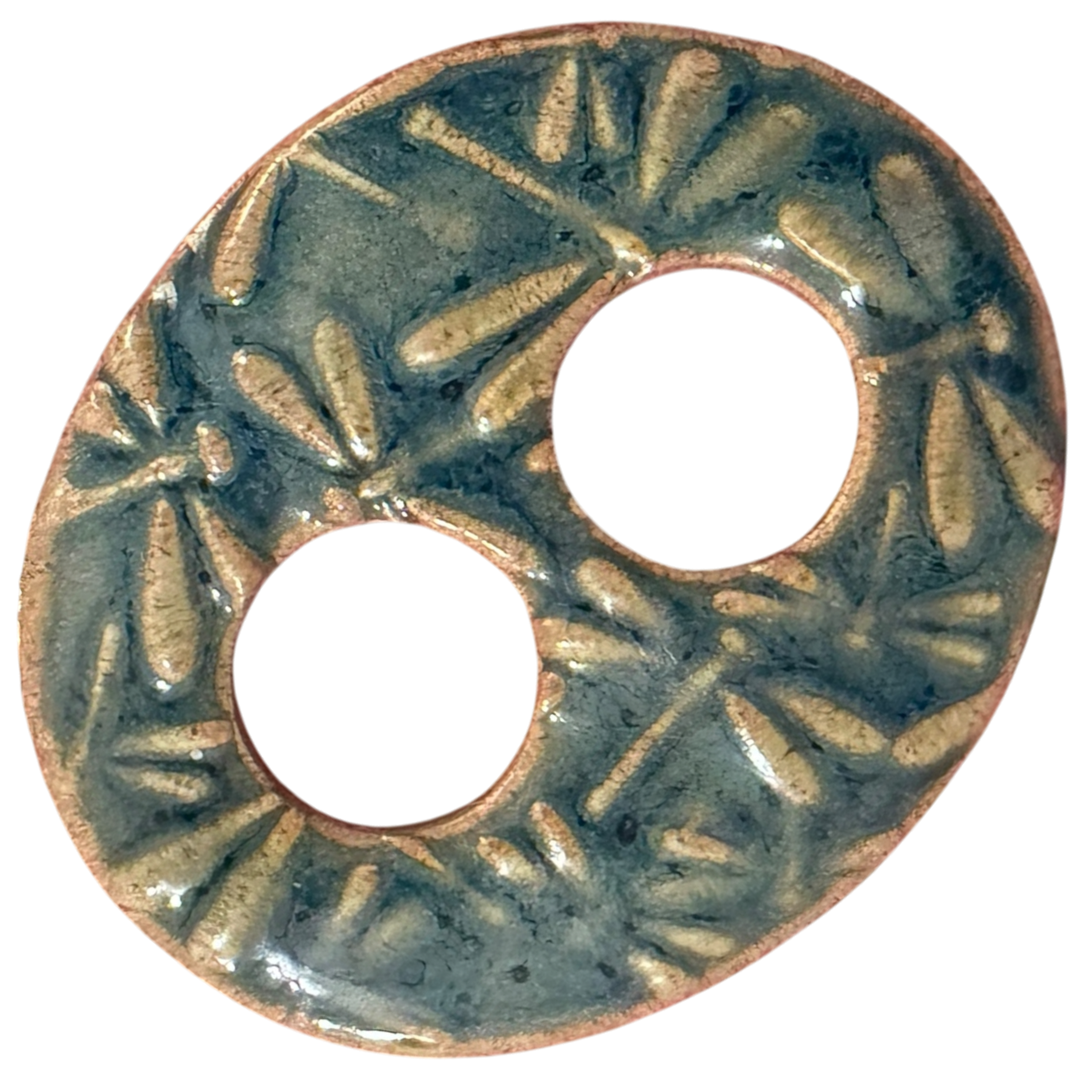 Teal Dragonfly Ceramic Scarf Ring