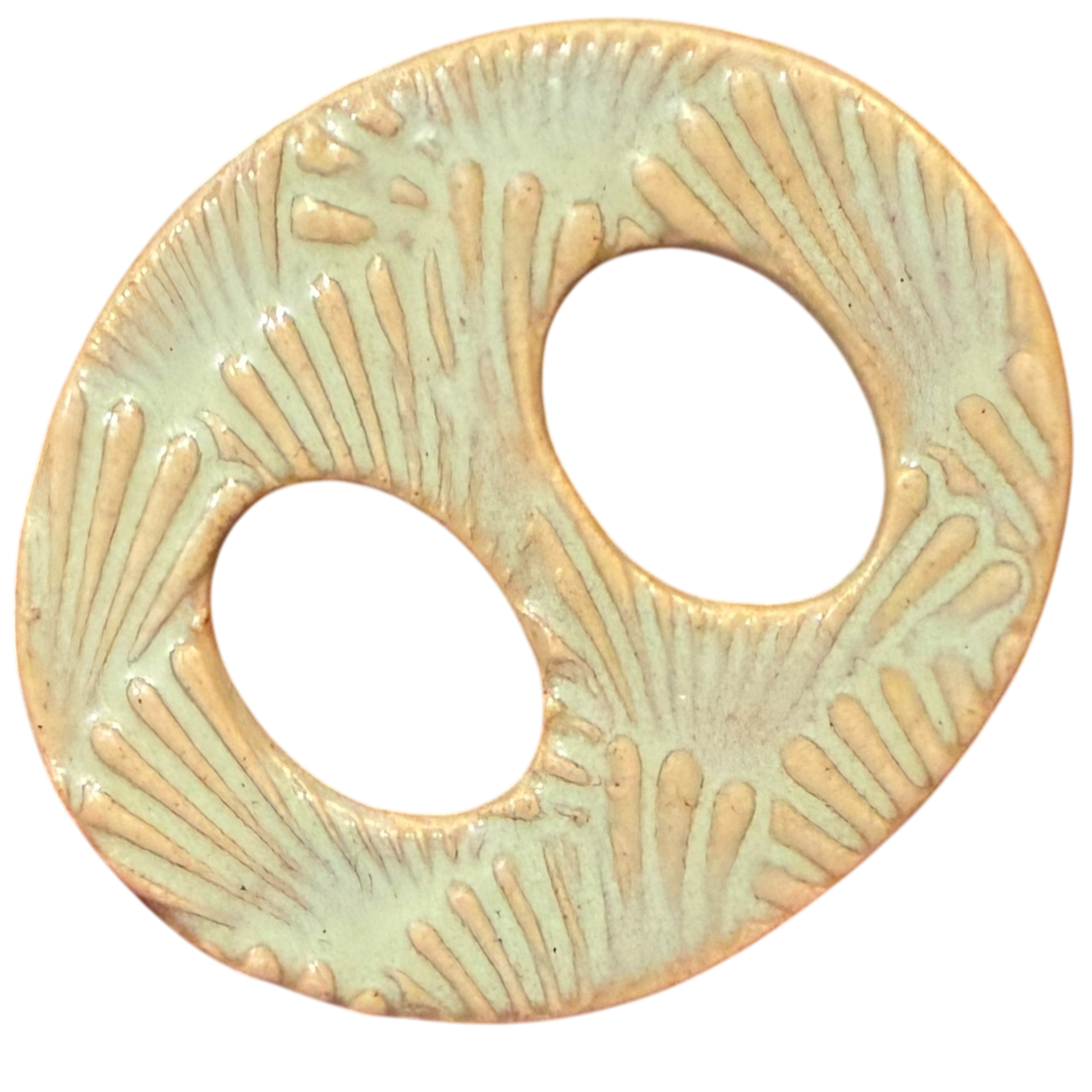 Green Mist Leaves Ceramic Scarf Ring