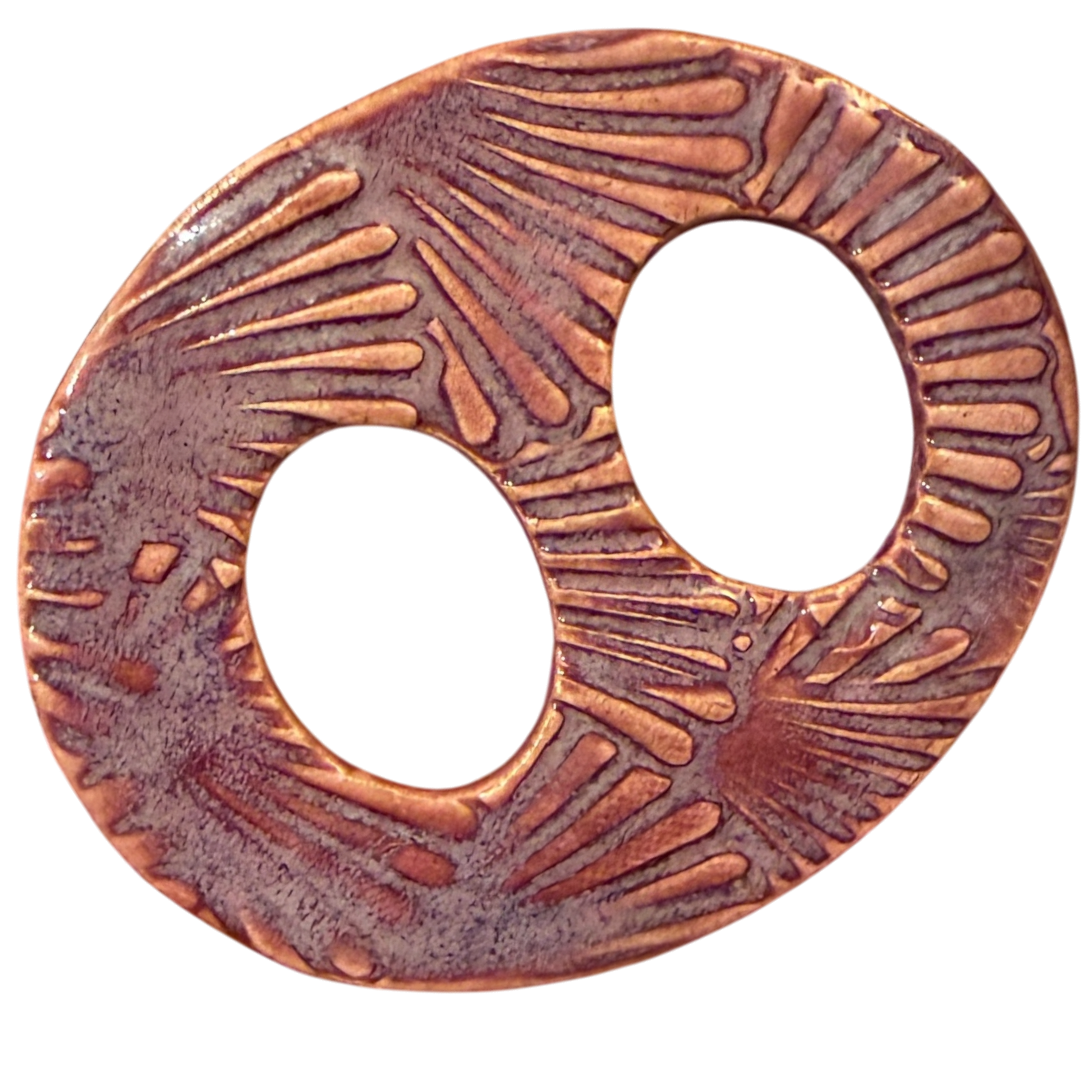 Burgundy and Orange Leaves Ceramic Scarf Ring
