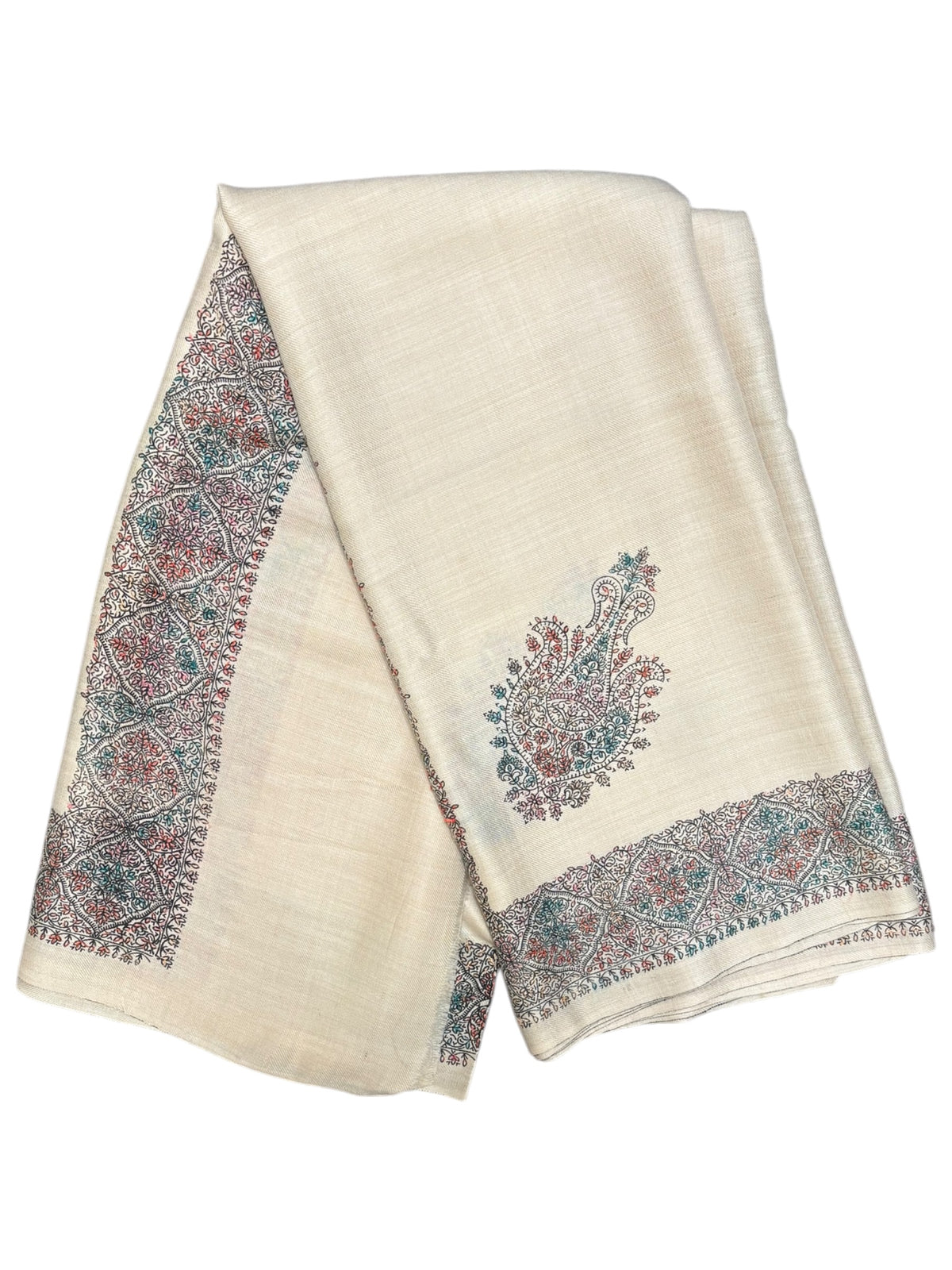 Hand Embroidered Wool Blend Shawl