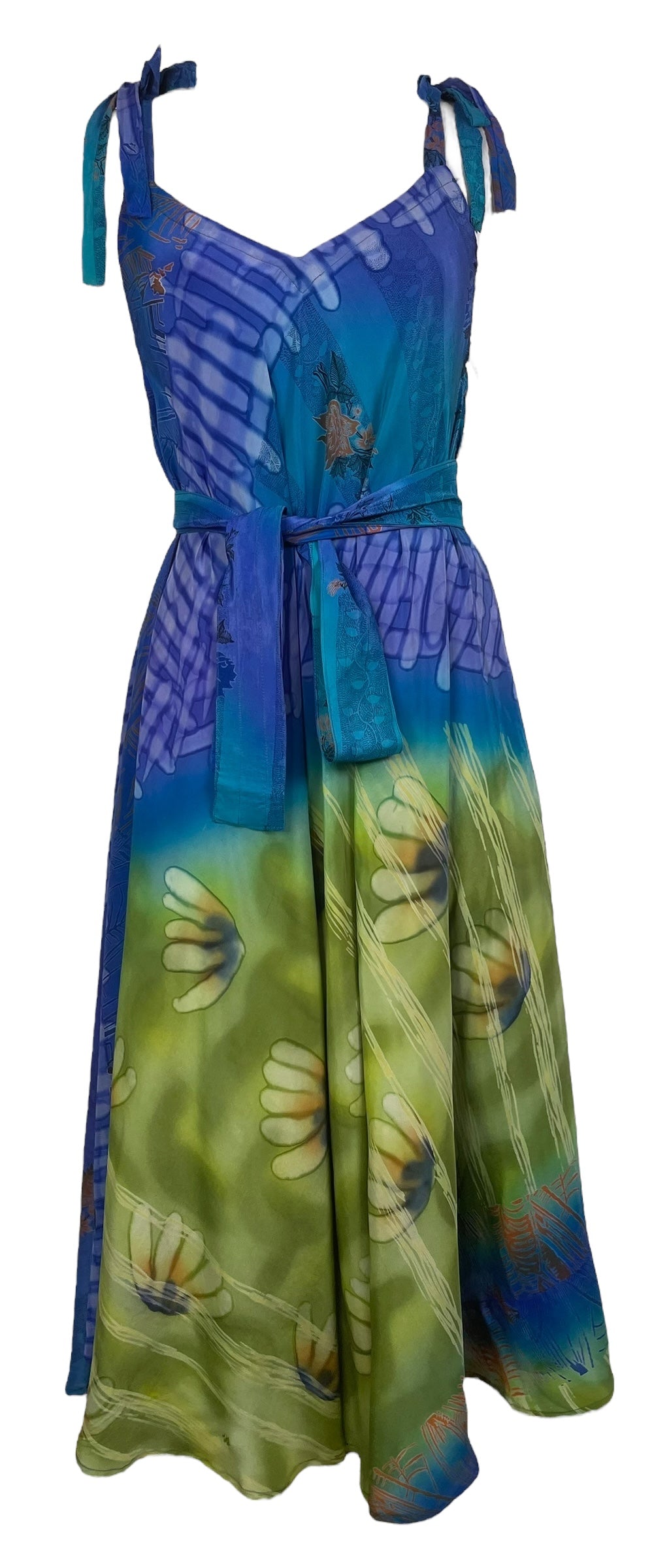 PRC8280 Wabi Sabi Pure Silk Maxi Dress with Belt