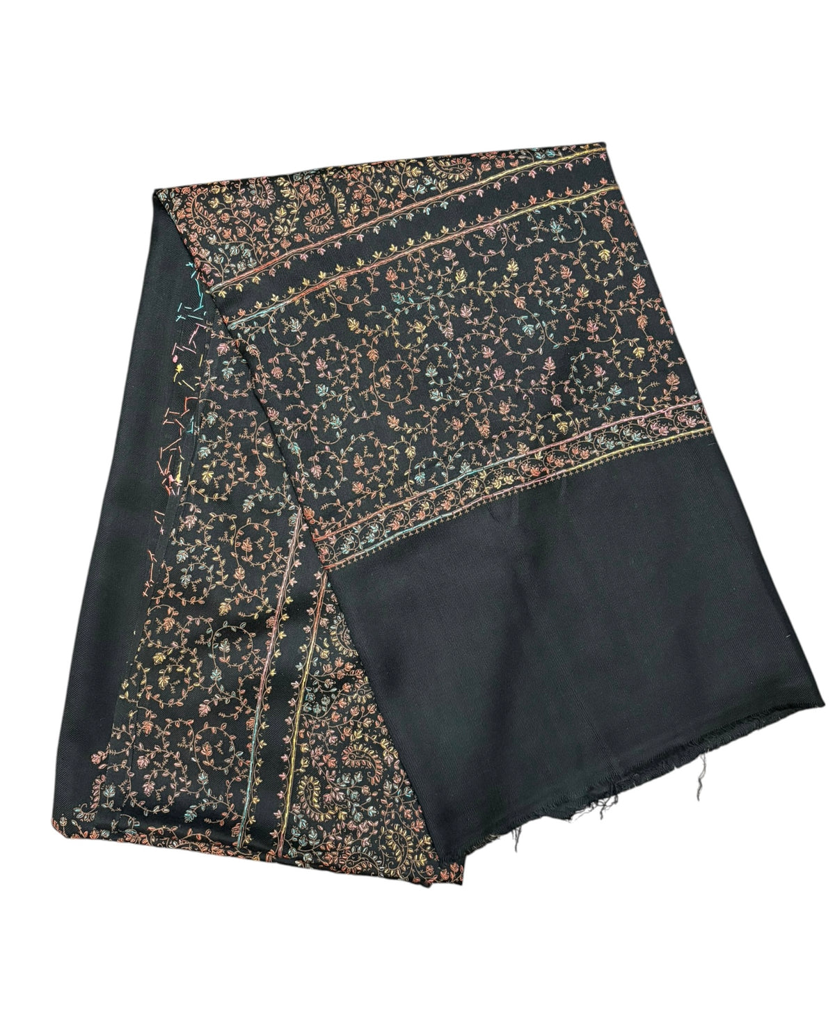 Hand Embroidered Wool Blend Shawl