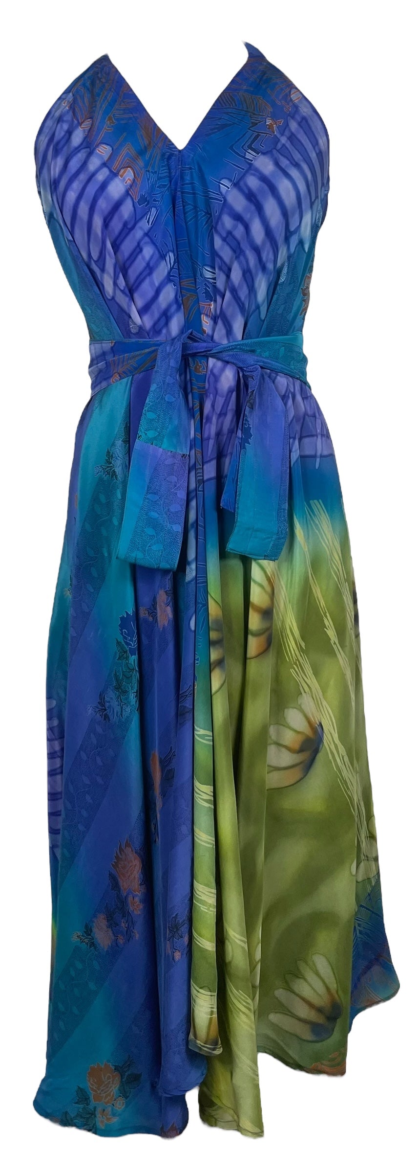 PRC8280 Wabi Sabi Pure Silk Maxi Dress with Belt