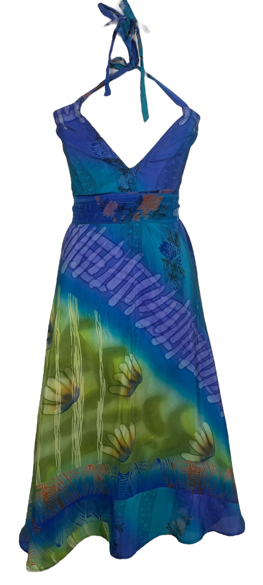 PRC8280 Wabi Sabi Pure Silk Maxi Dress with Belt