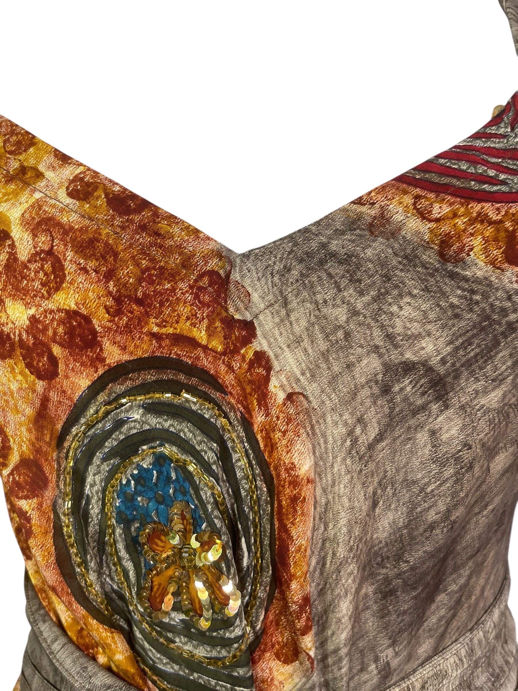 PRC8275 Wabi Sabi Pure Silk Maxi Dress with Belt