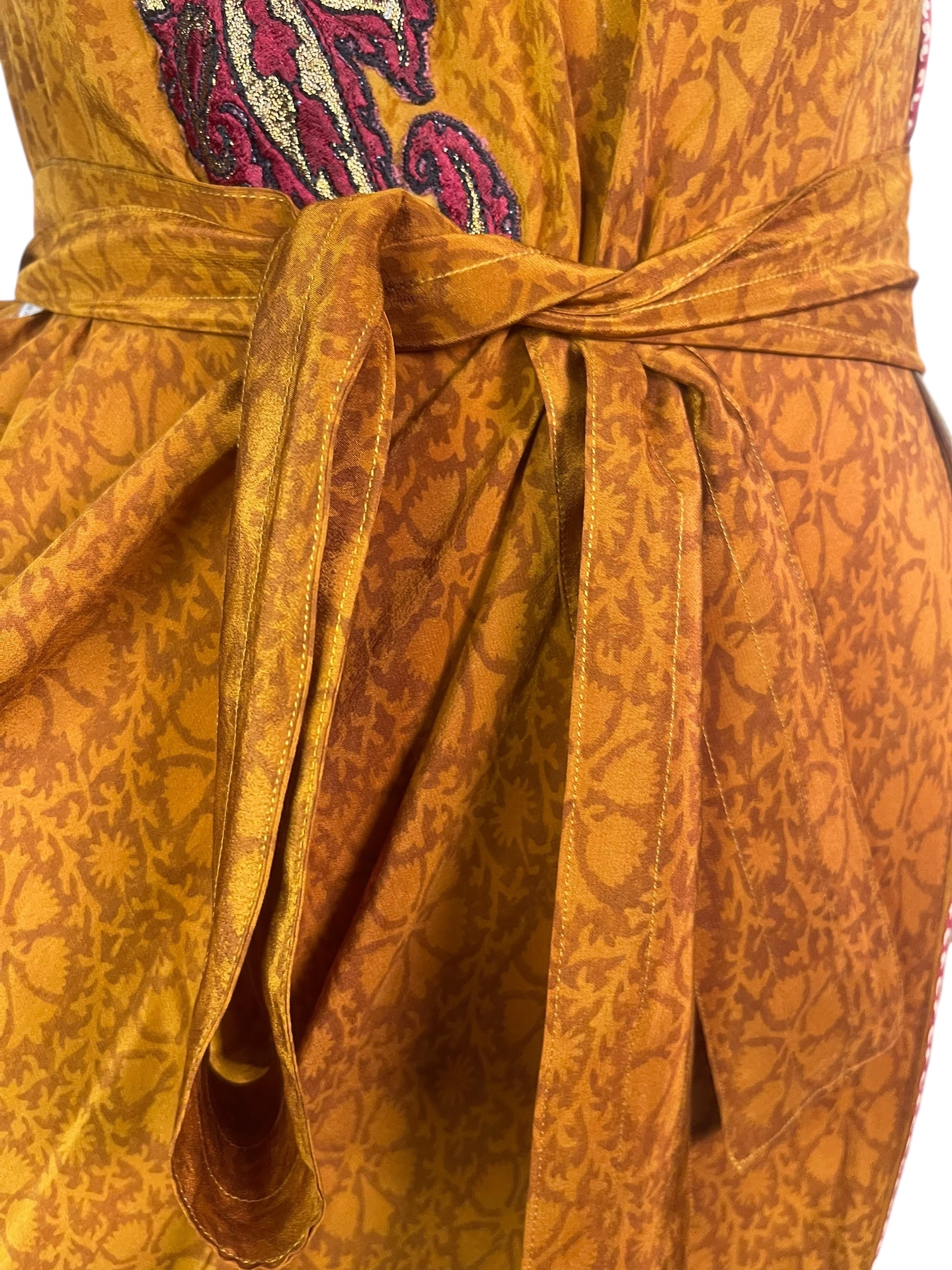 PRC8289 Wabi Sabi Pure Silk Maxi Dress with Belt