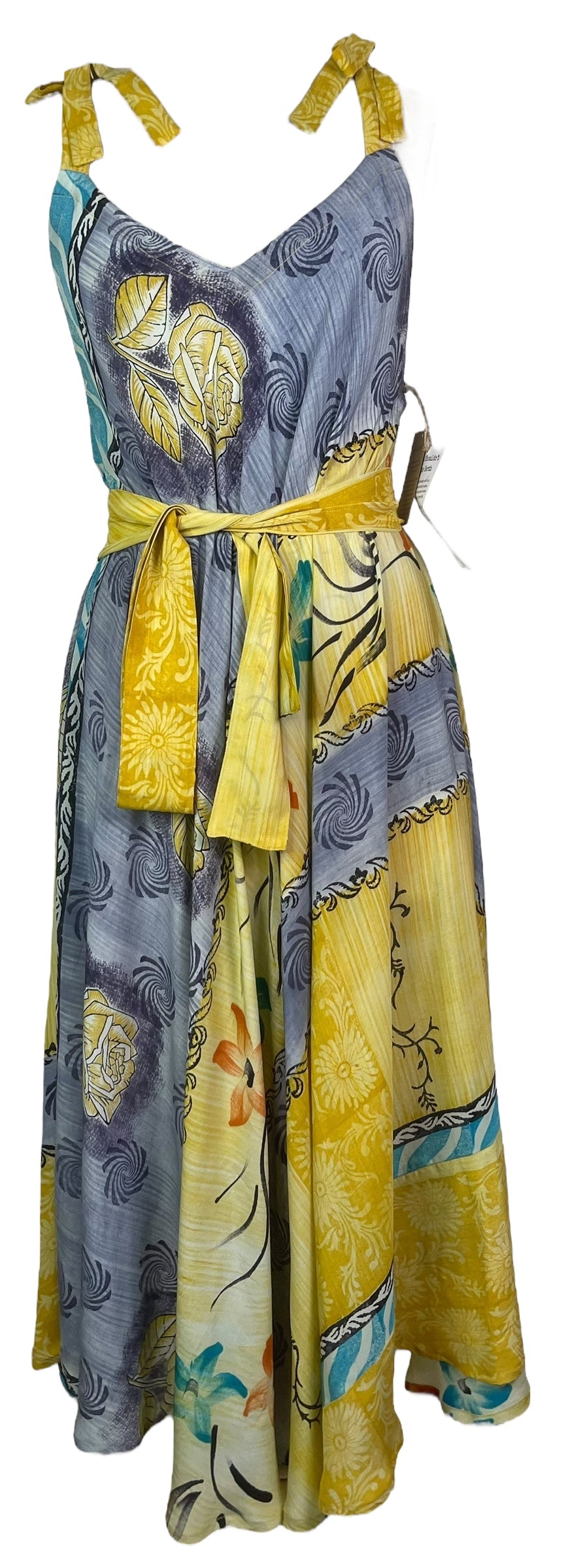 PRC8286 Wabi Sabi Pure Silk Maxi Dress with Belt