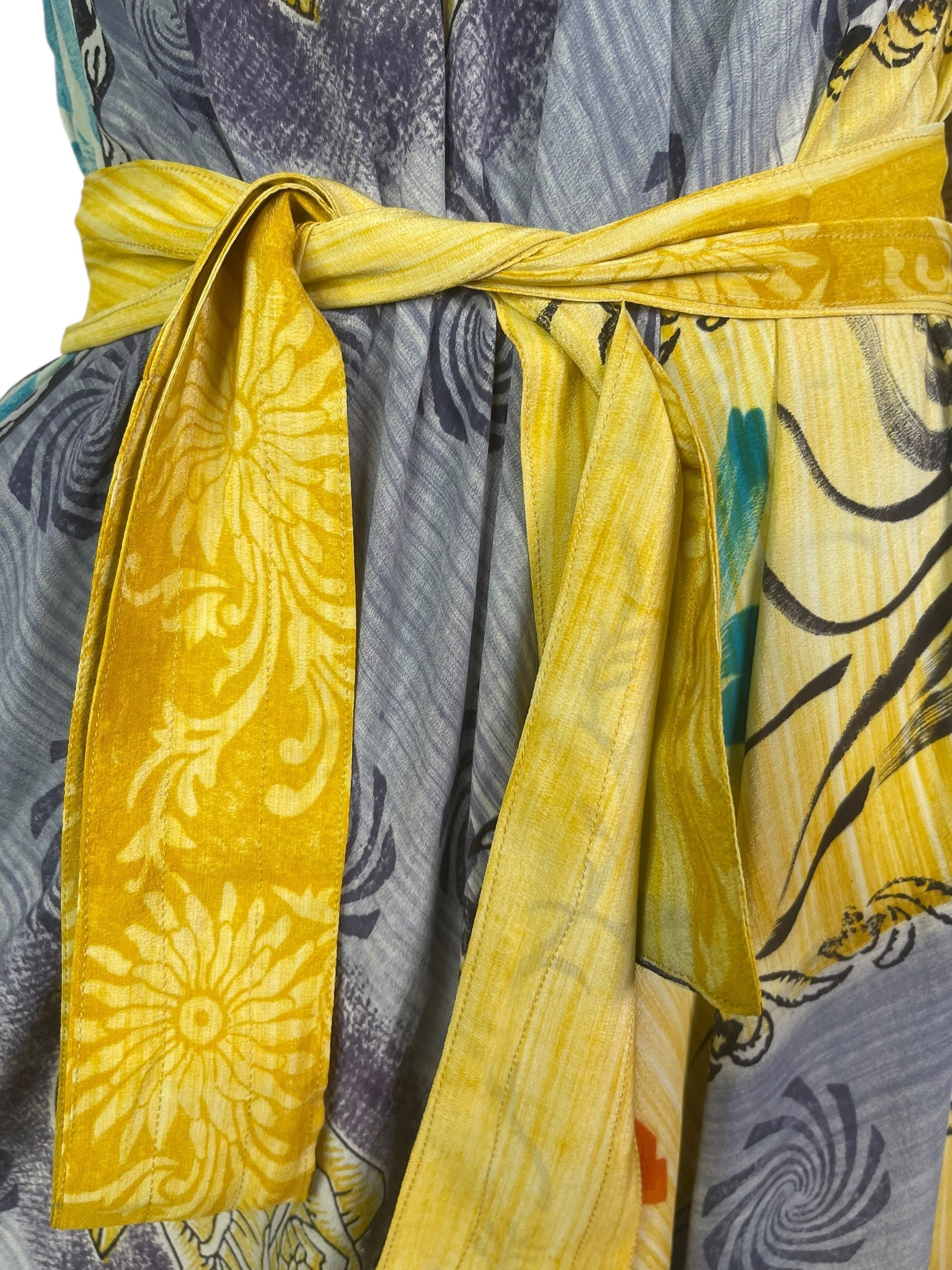 PRC8286 Wabi Sabi Pure Silk Maxi Dress with Belt