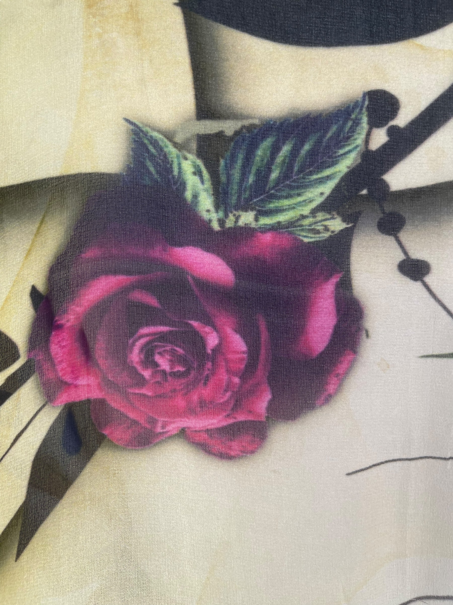 PRG8264 Sheer Avatar Long Pure Silk Kimono Sleeved Duster with Belt