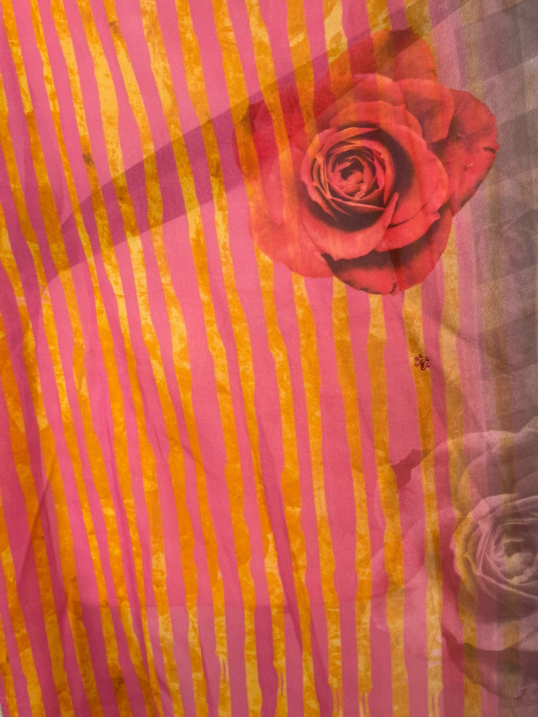 PRG8051 Sheer Avatar Long Pure Silk Kimono Sleeved Duster with Belt