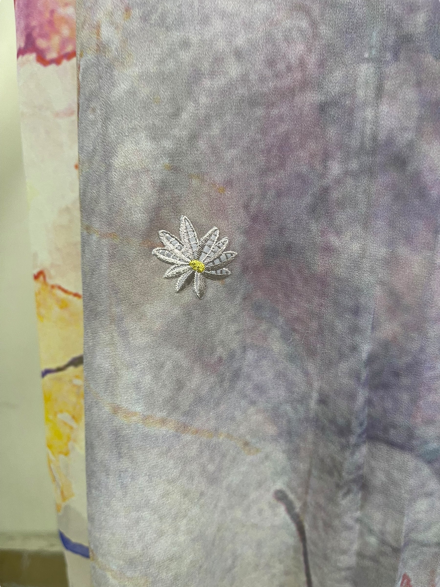 PRG8213 Sheer Avatar Long Pure Silk Kimono Sleeved Duster with Belt