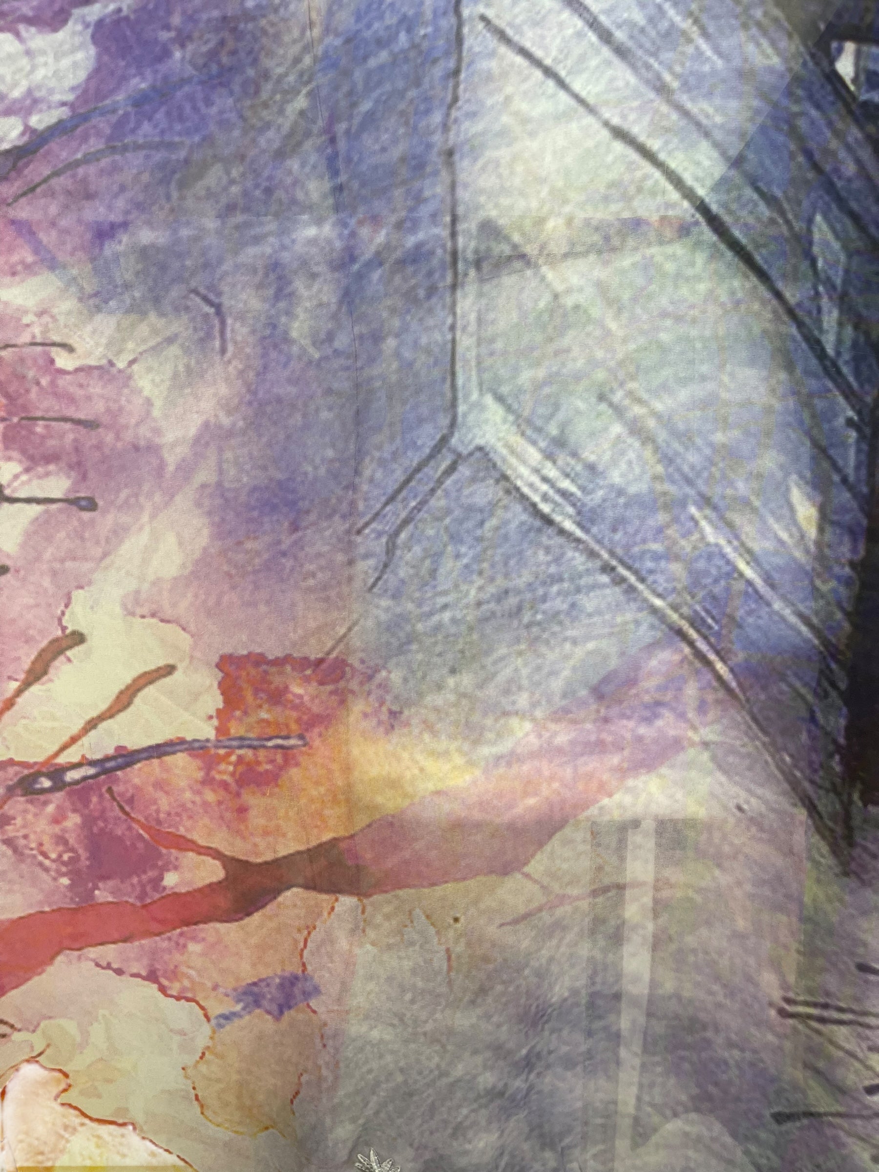 PRG8213 Sheer Avatar Long Pure Silk Kimono Sleeved Duster with Belt